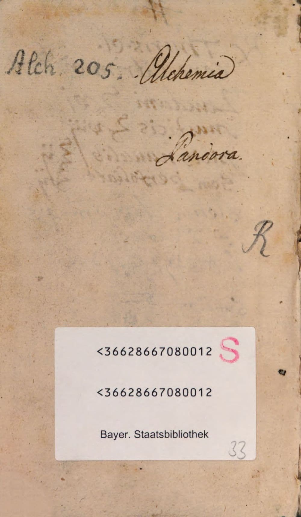 Pandora : d. ist die edelste Gab Gottes, oder der werde und heilsame Stein der Weysen