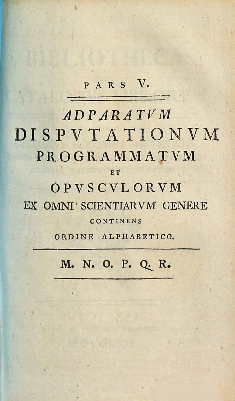Bibliotheca Sive Catalogvs Librorvm Qvibvs Vtitvr Georgius Septimus Dieterichs. 5