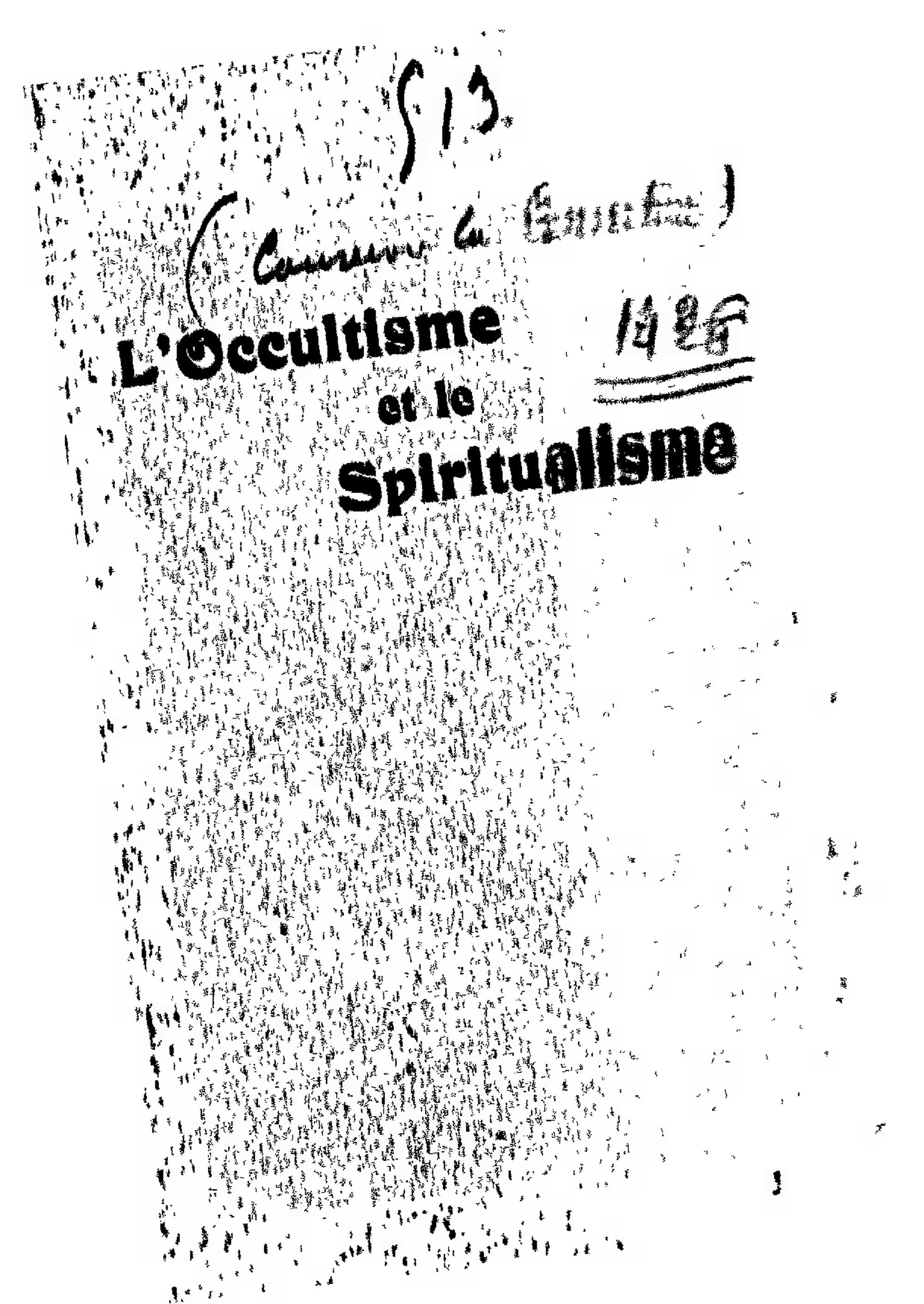 L'Occultisme et le Spiritualisme