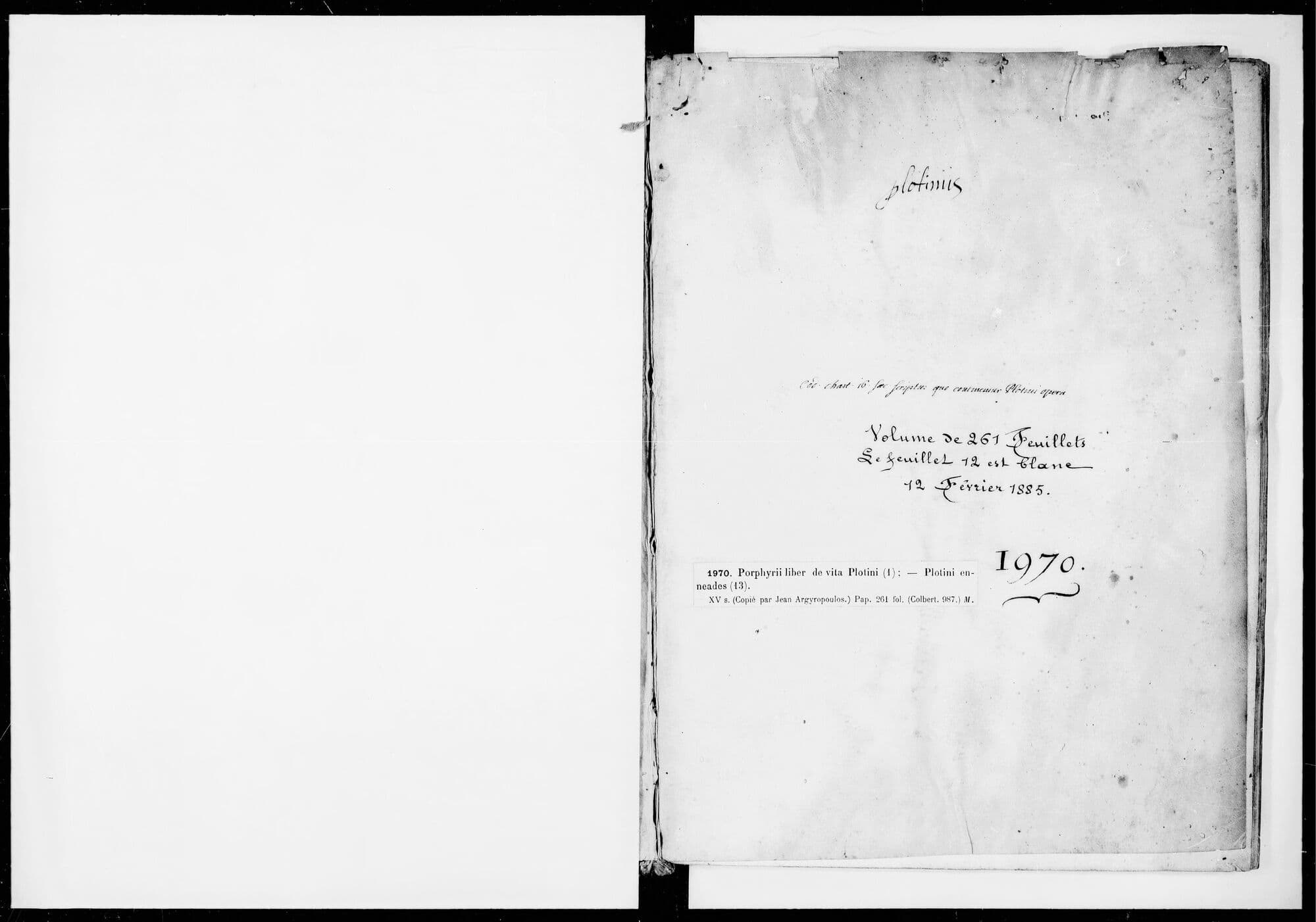 Plotini Enneades (Ficino Working Copy)