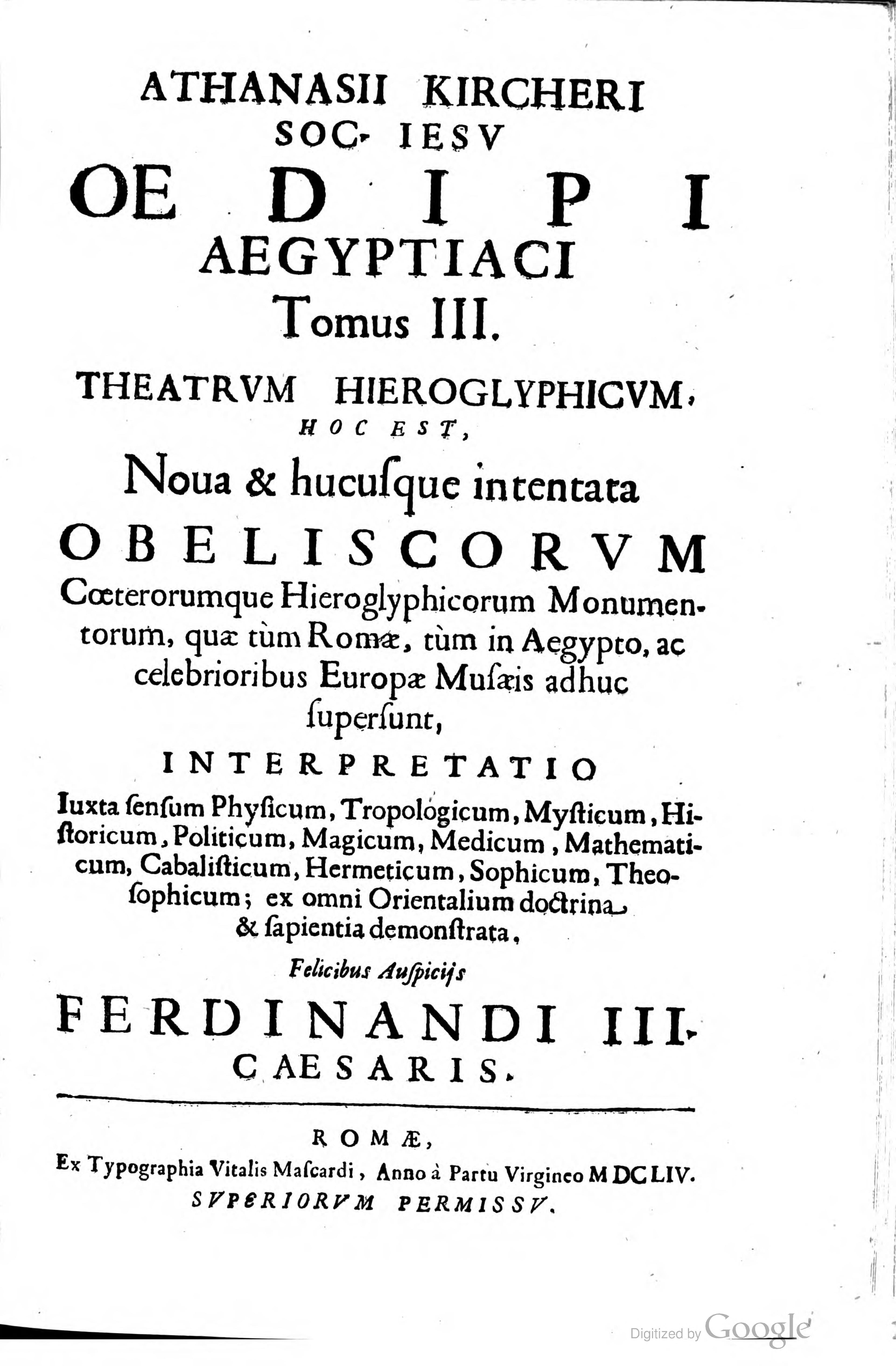 Oedipus Aegyptiacus Vol III