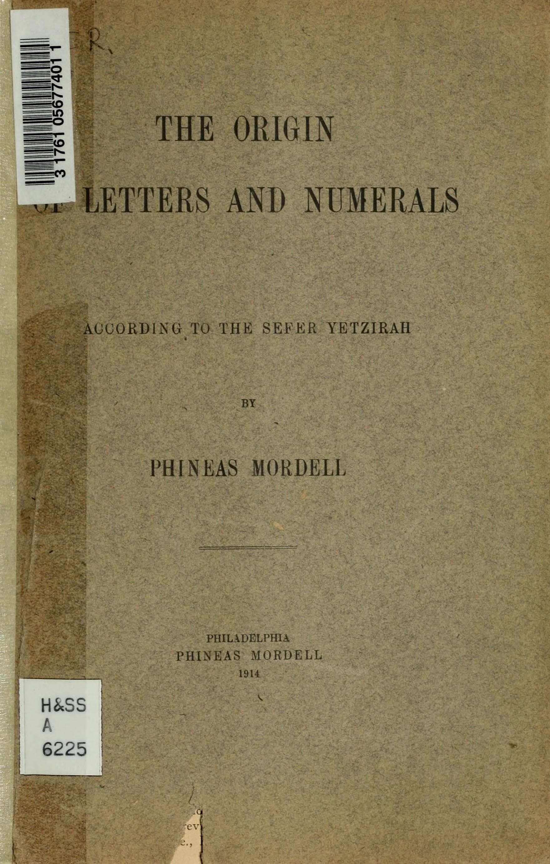 Origin of Letters and Numerals (Sefer Yetzirah)