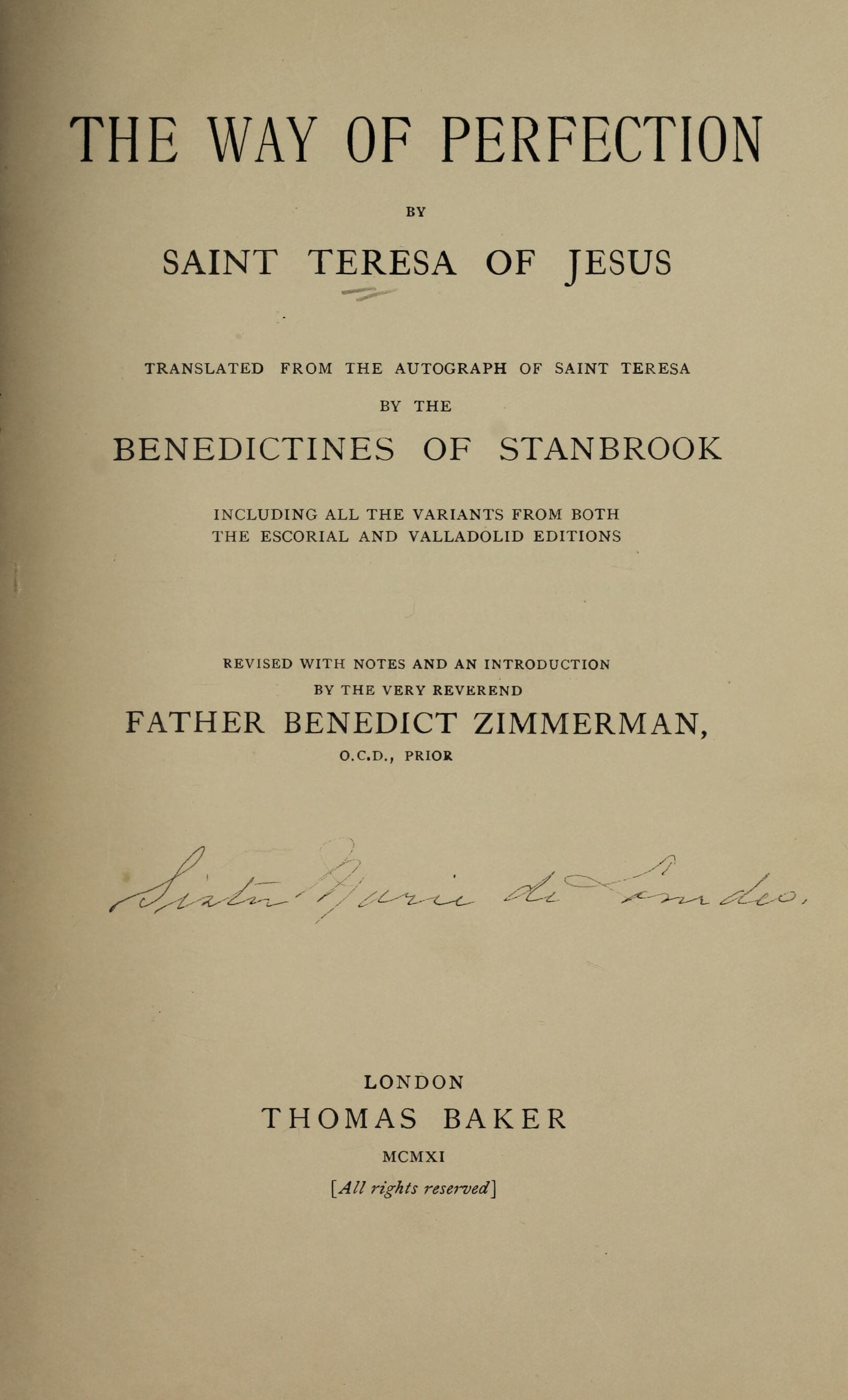 The way of perfection