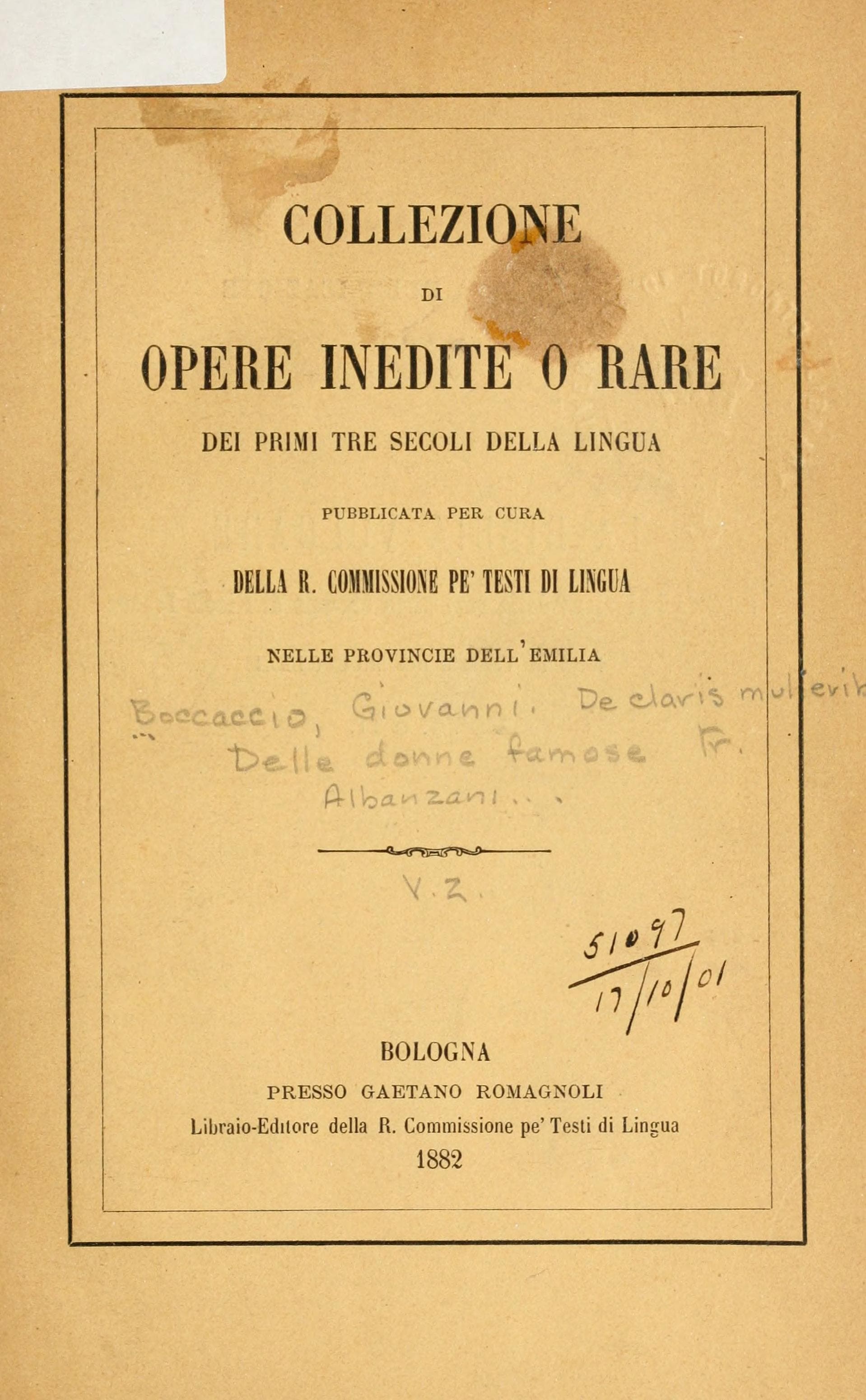 Delle donne famose (De claris mulieribus)