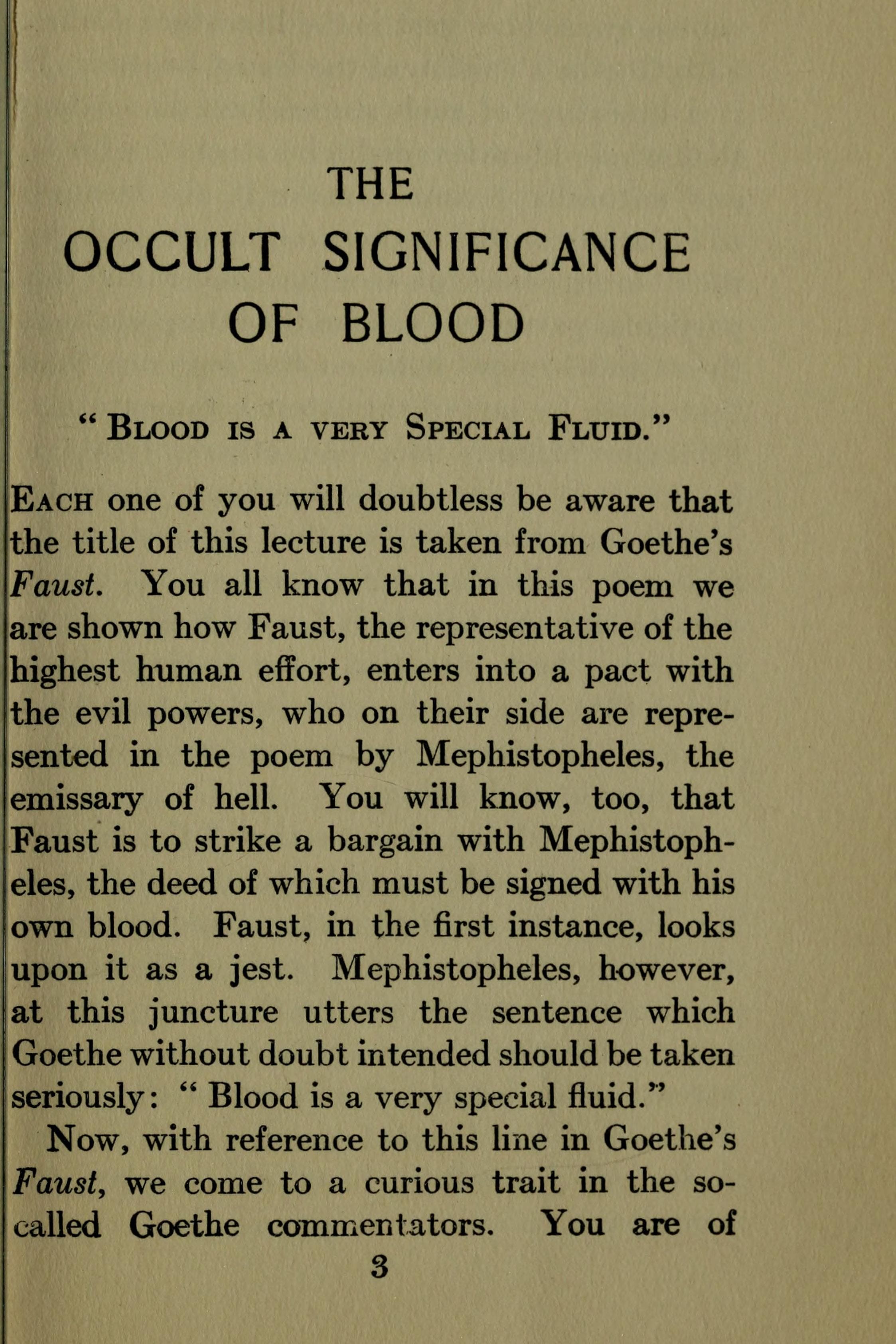 Occult Significance of Blood