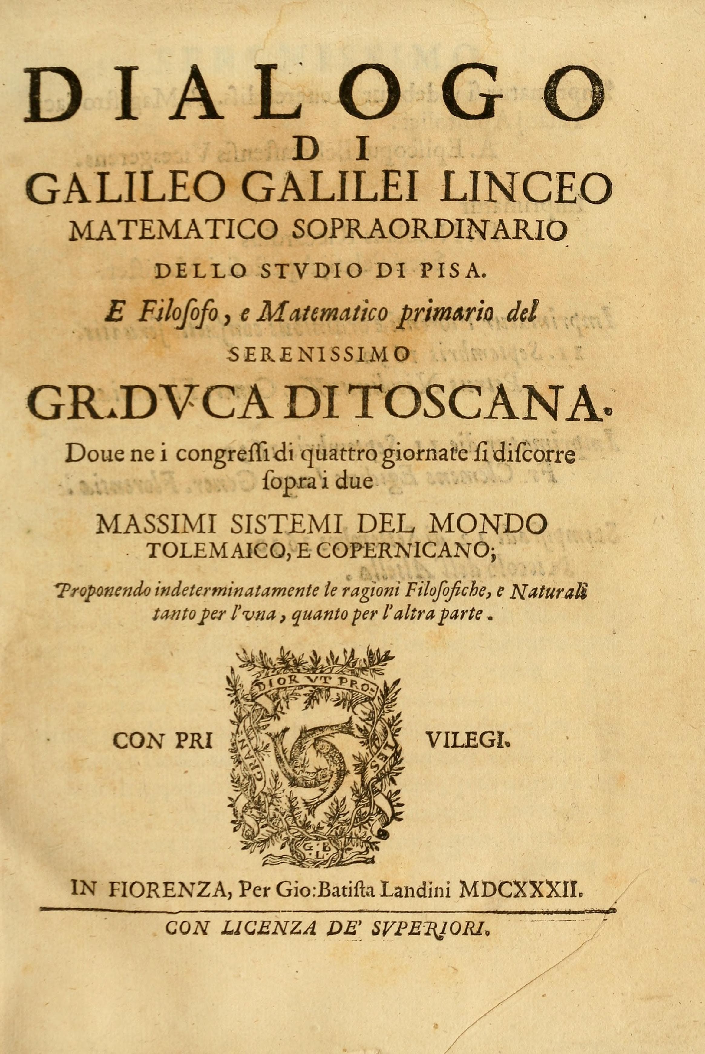 Dialogo sopra i due massimi sistemi del mondo (1632)