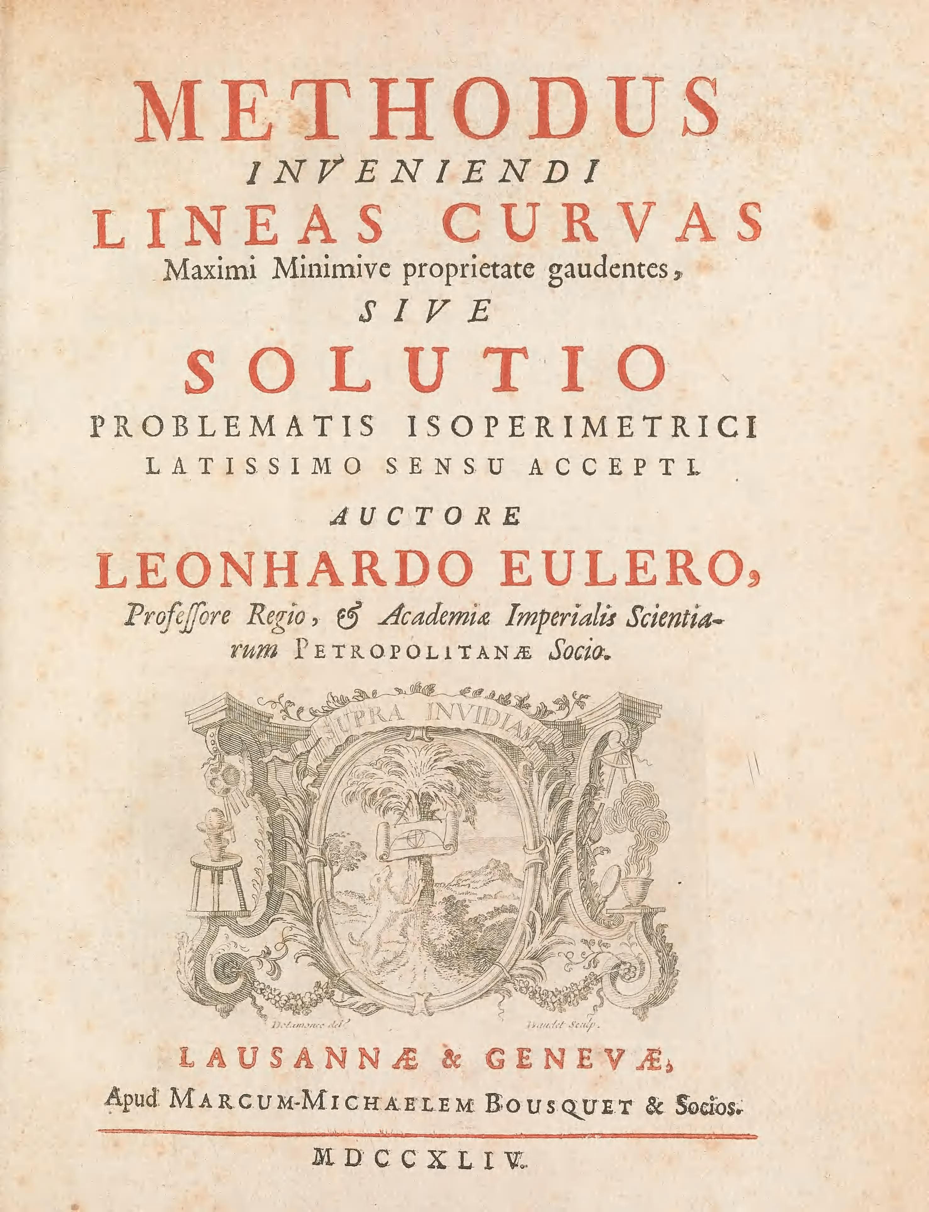 Methodus Inveniendi Lineas Curvas (Calculus of Variations, 1744)