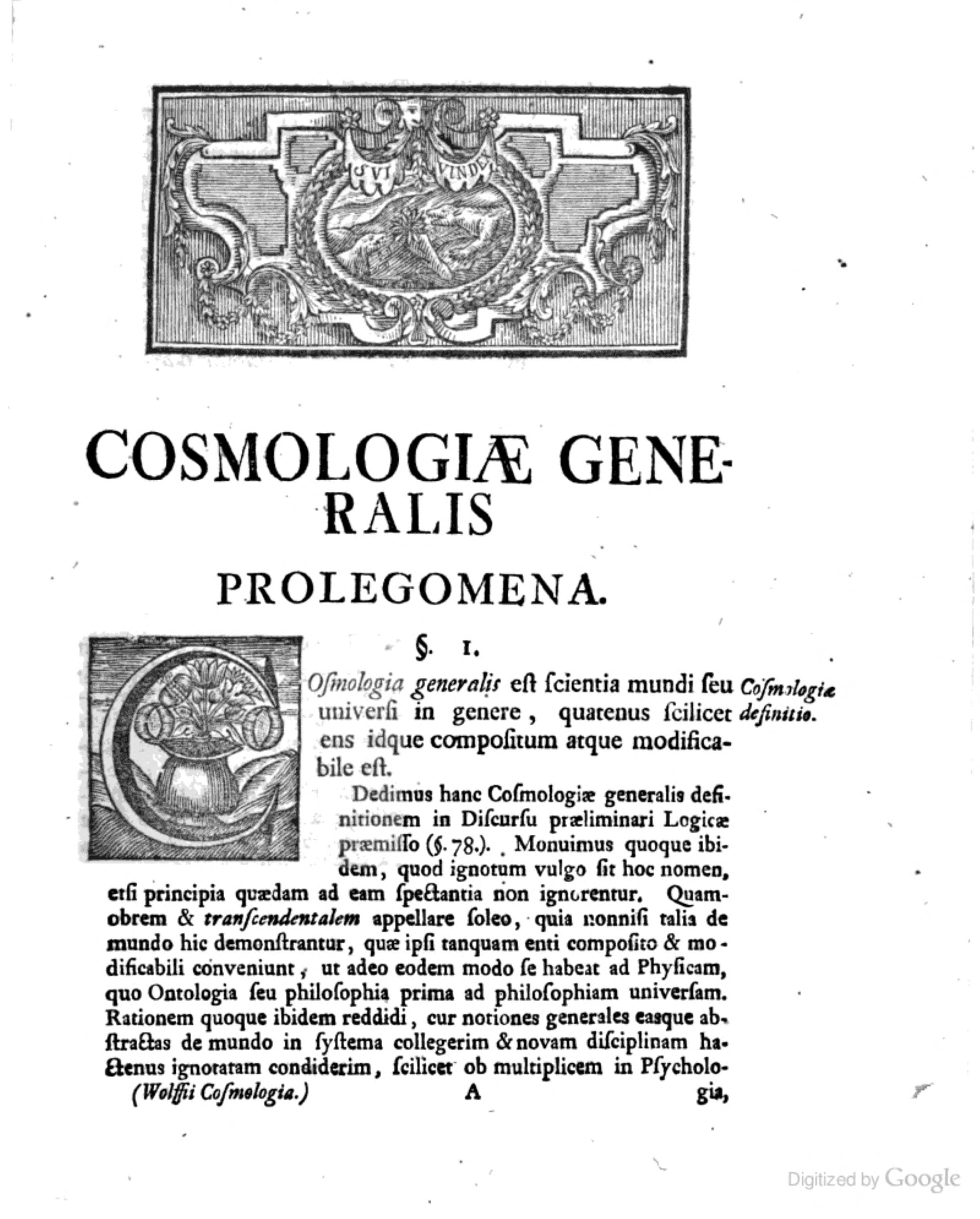 Cosmologia generalis