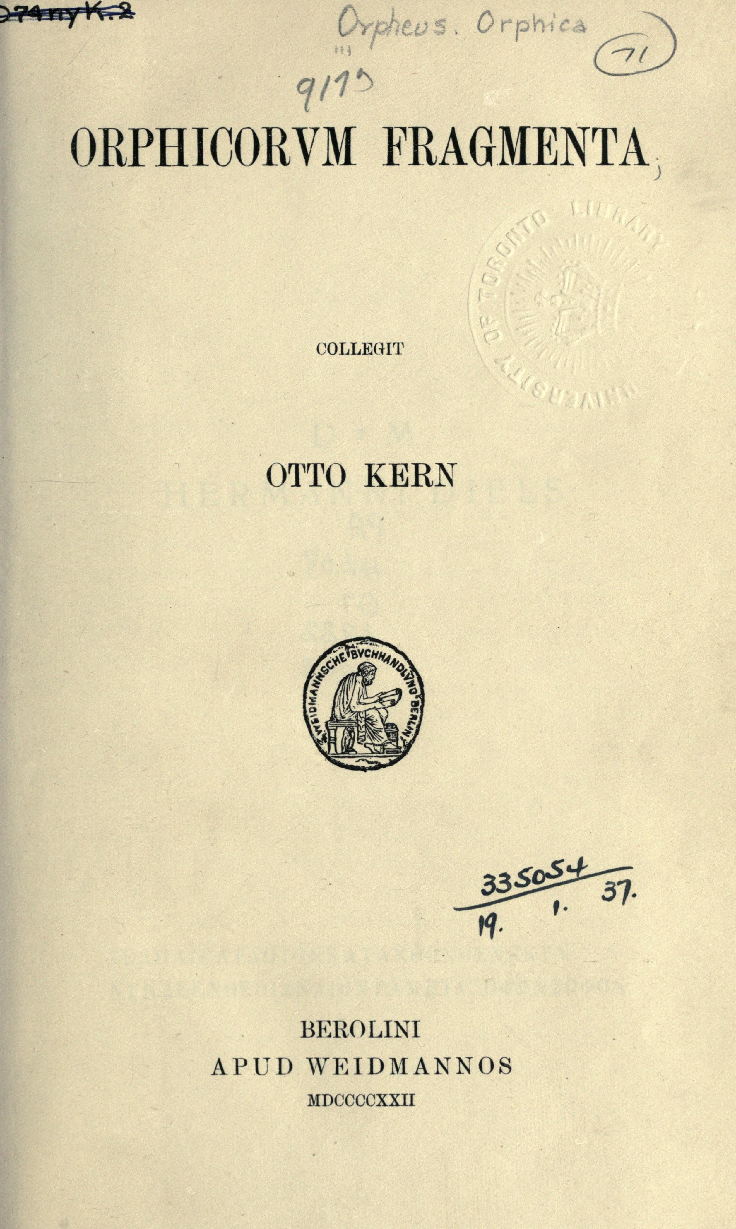 Orphicorum Fragmenta