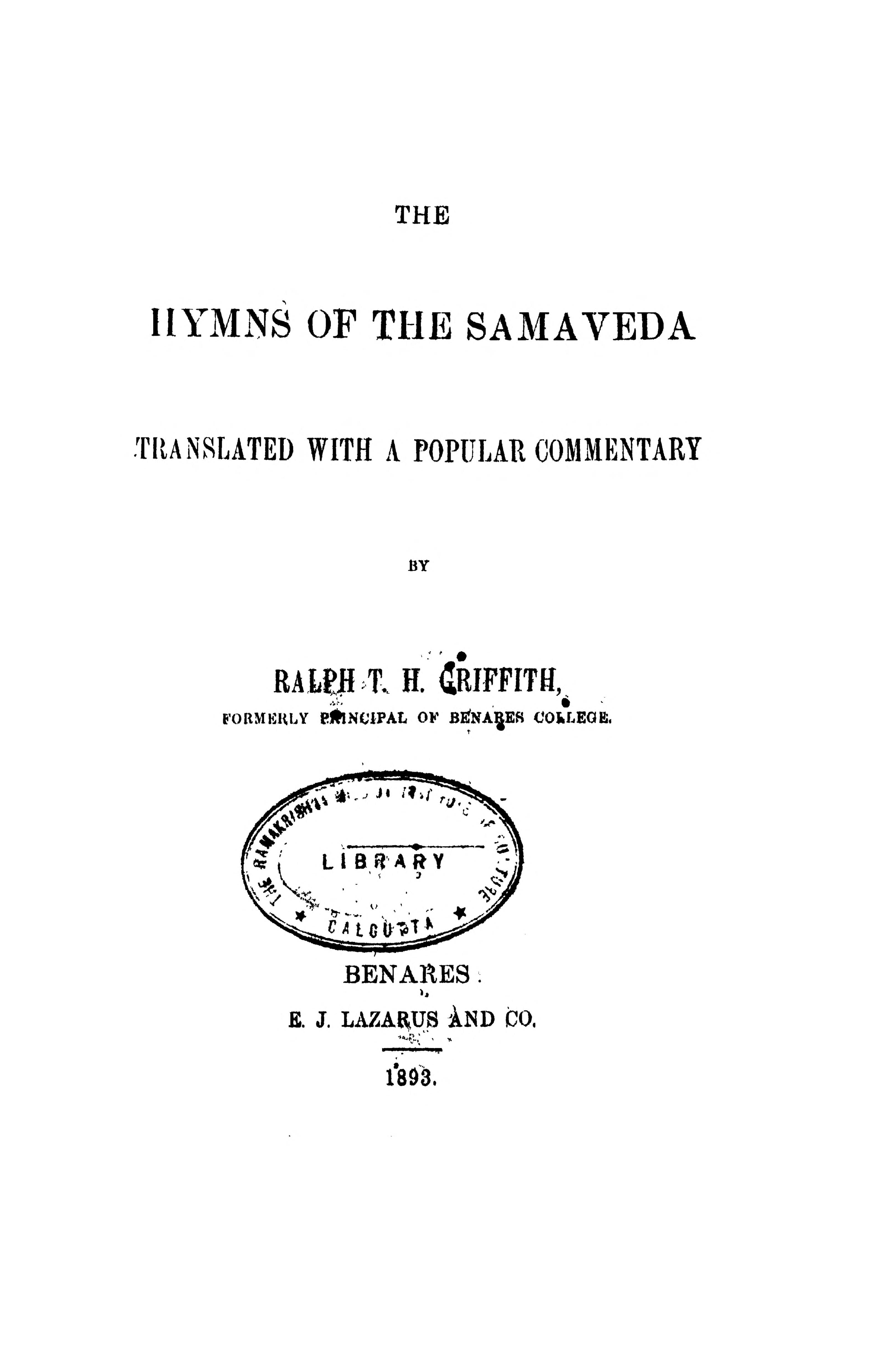 The Hymns of the Sama Veda