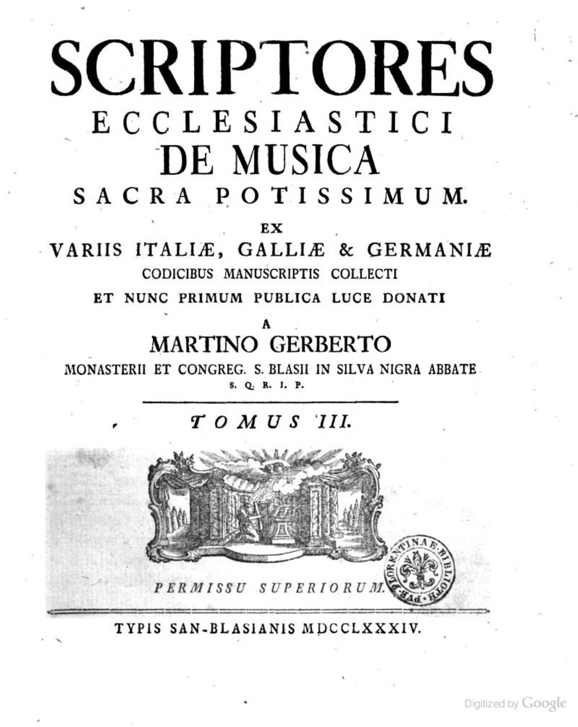 Scriptores Ecclesiastici de Musica Sacra (Tomus I-III)