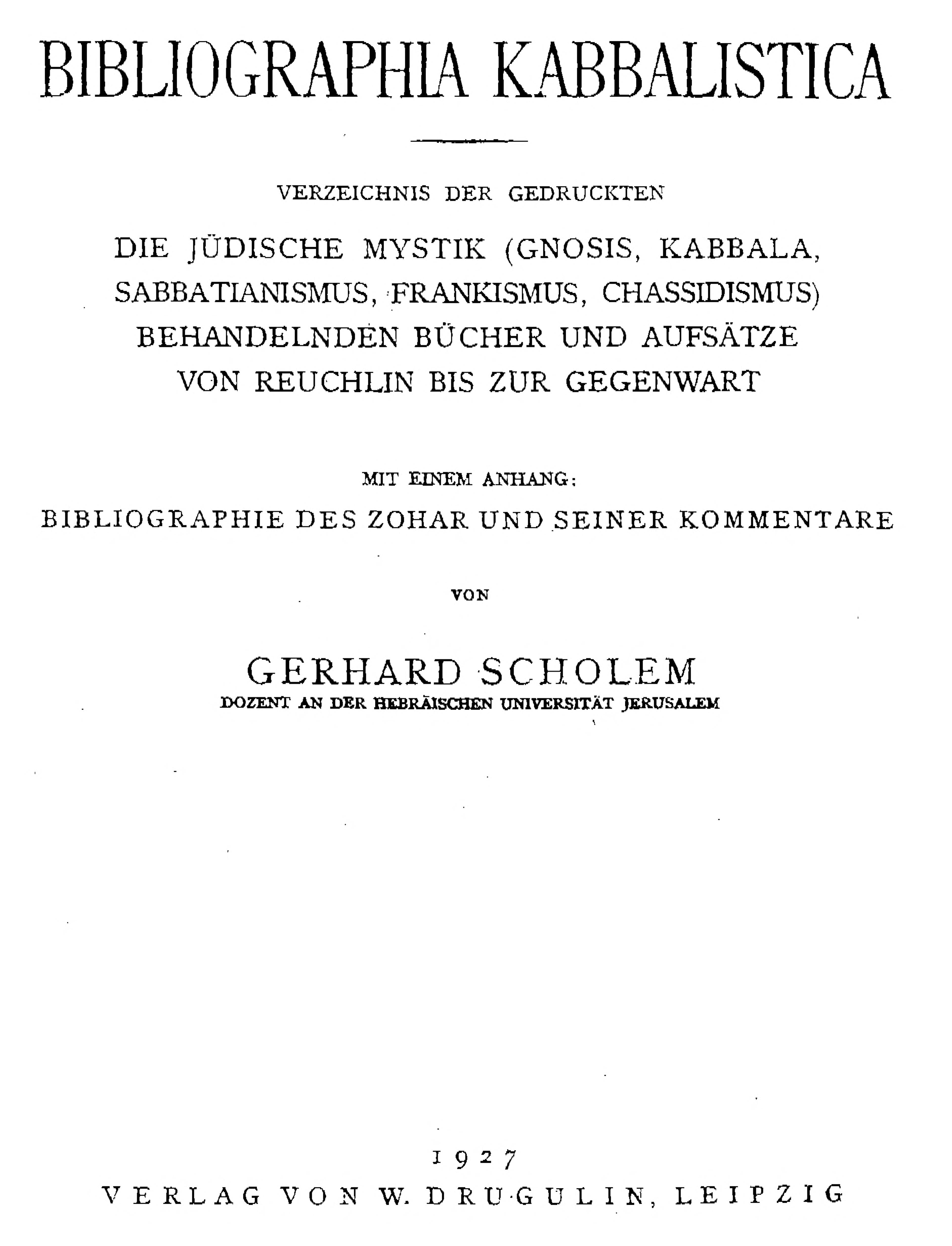 Bibliographia Kabbalistica