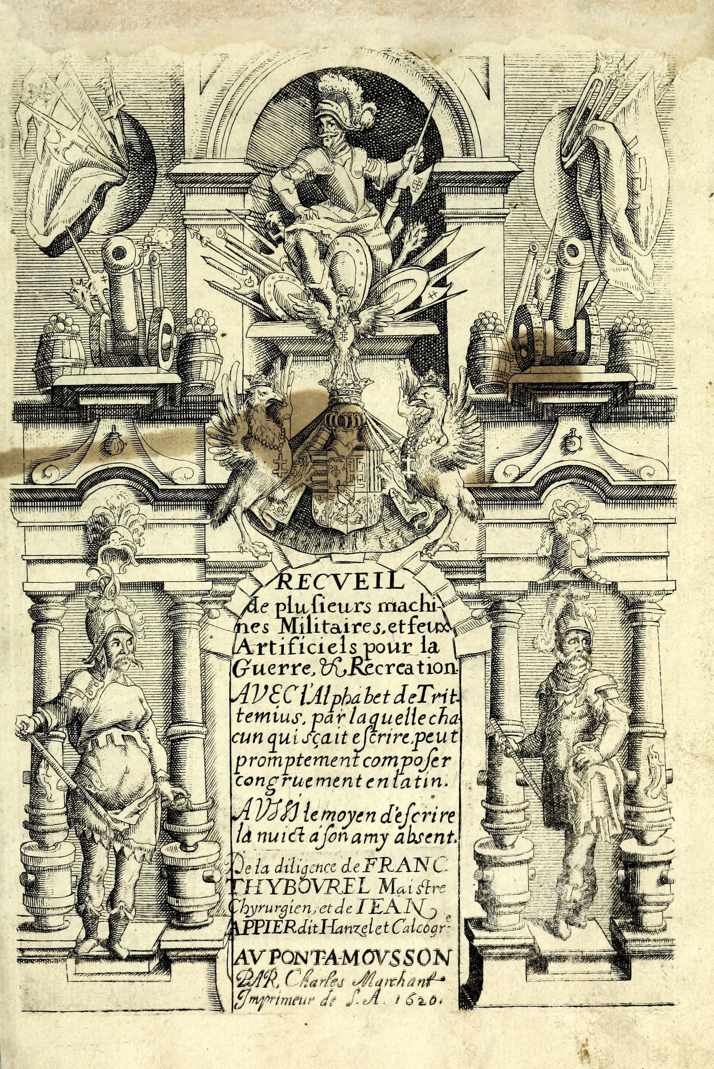 Recueil de Machines Militaires avec l Alphabet de Trithemius