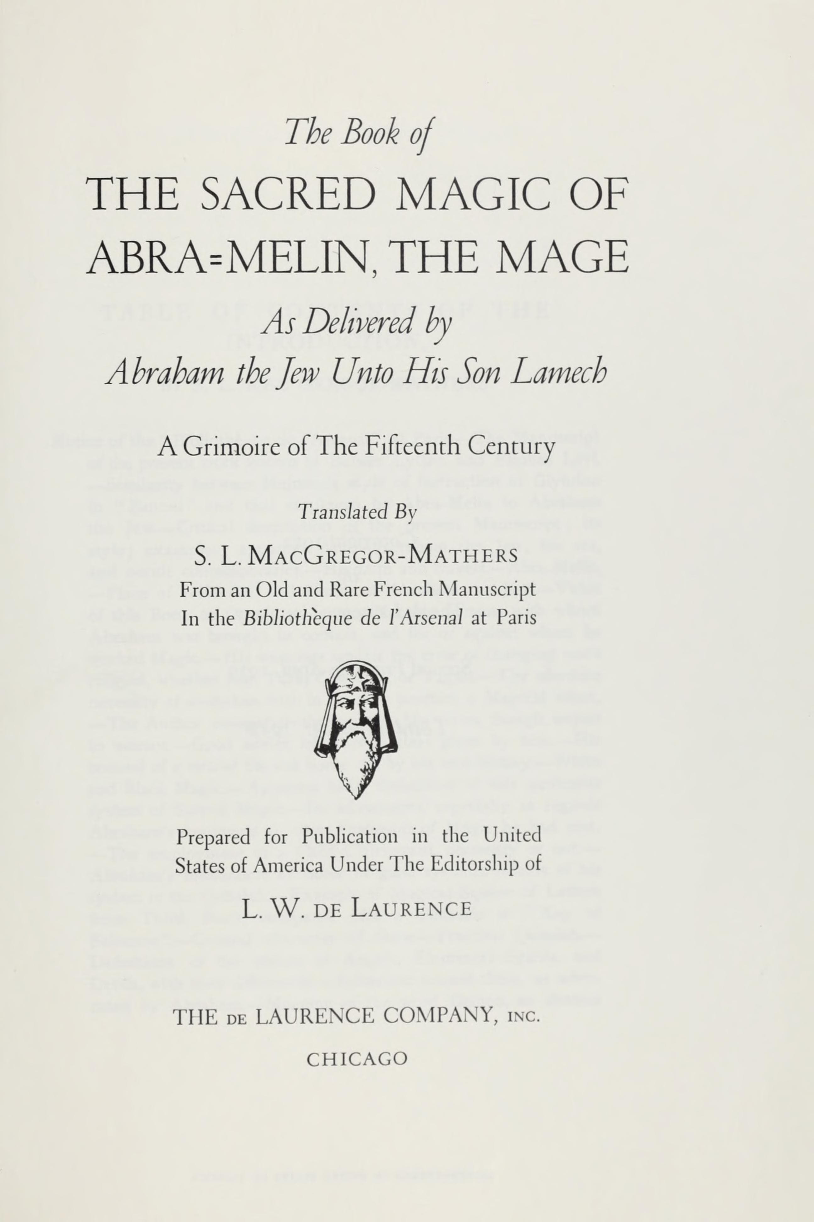 The Book of the Sacred Magic of Abra-Melin the Mage