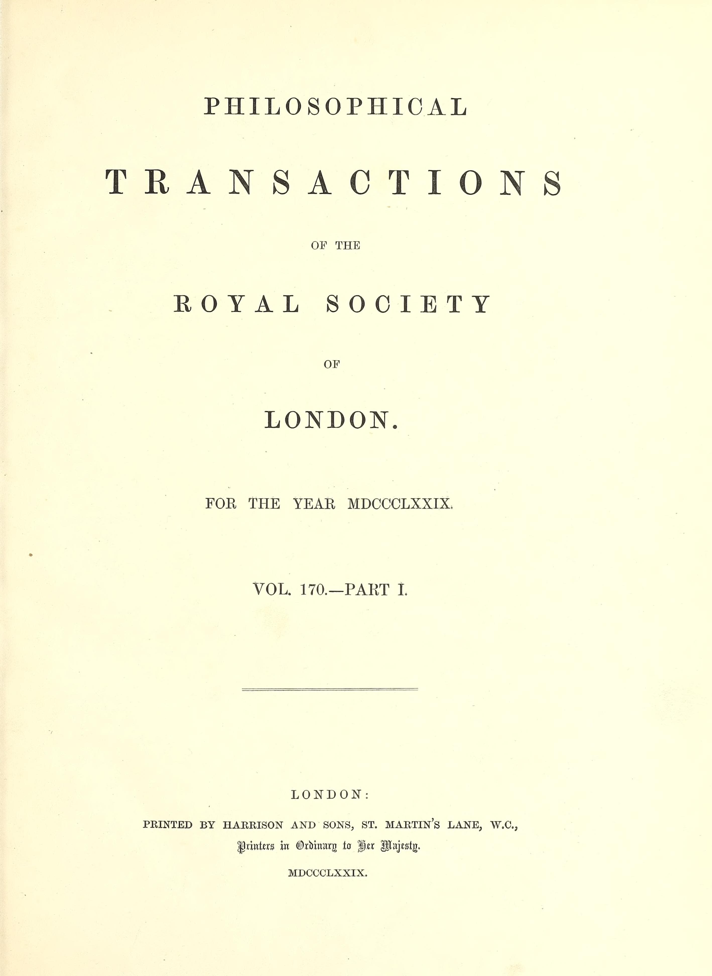 Philosophical Transactions of the Royal Society (1701-)