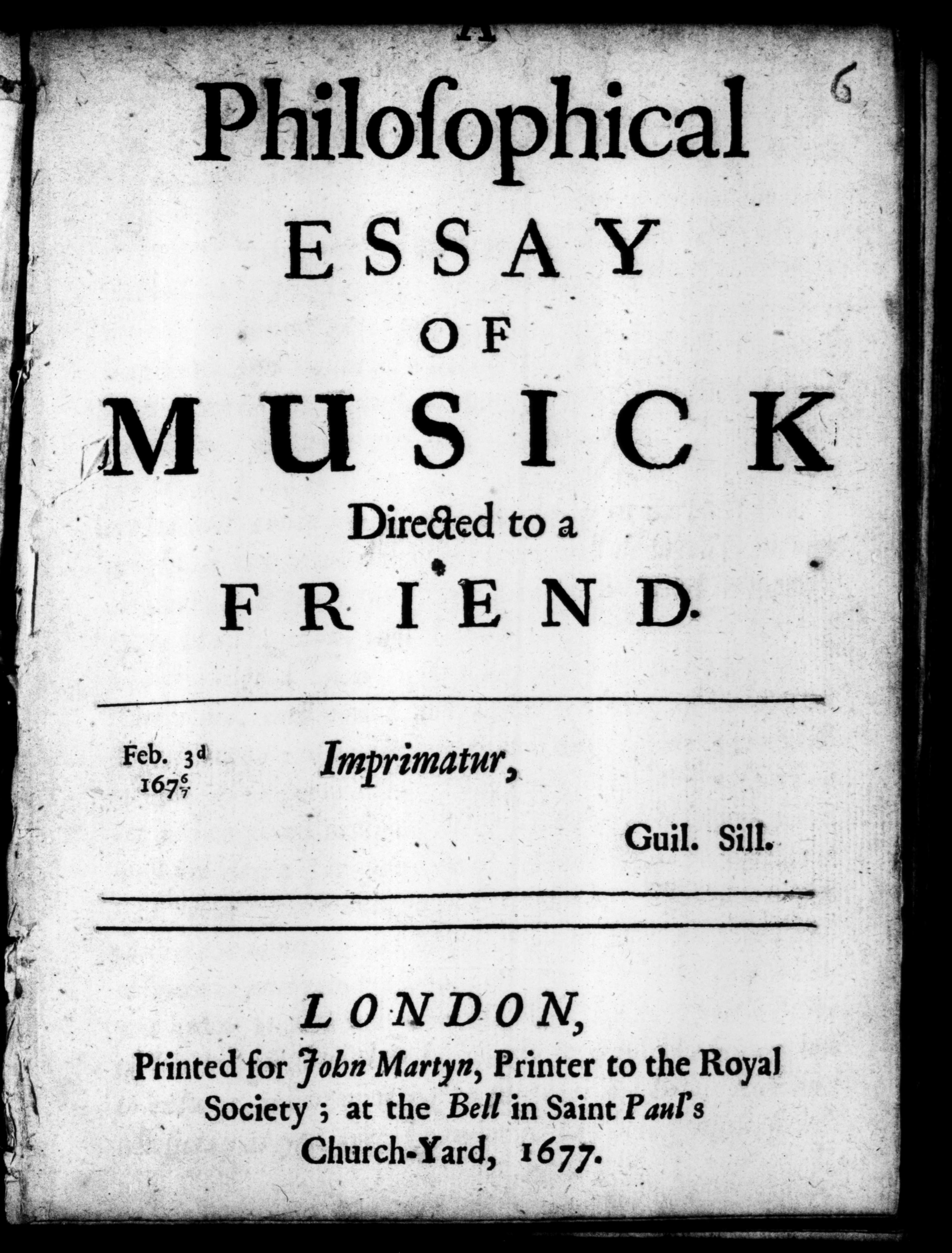 A Philosophical Essay of Musick