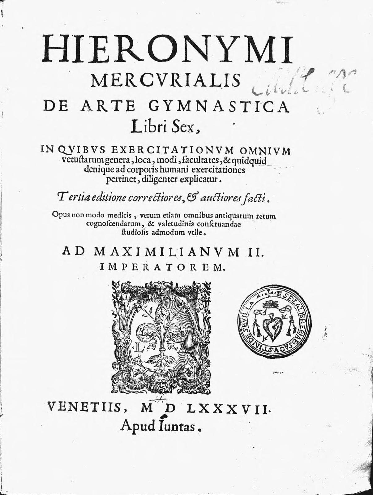 Hieronymi Mercurialis De arte gymnastica libri sex