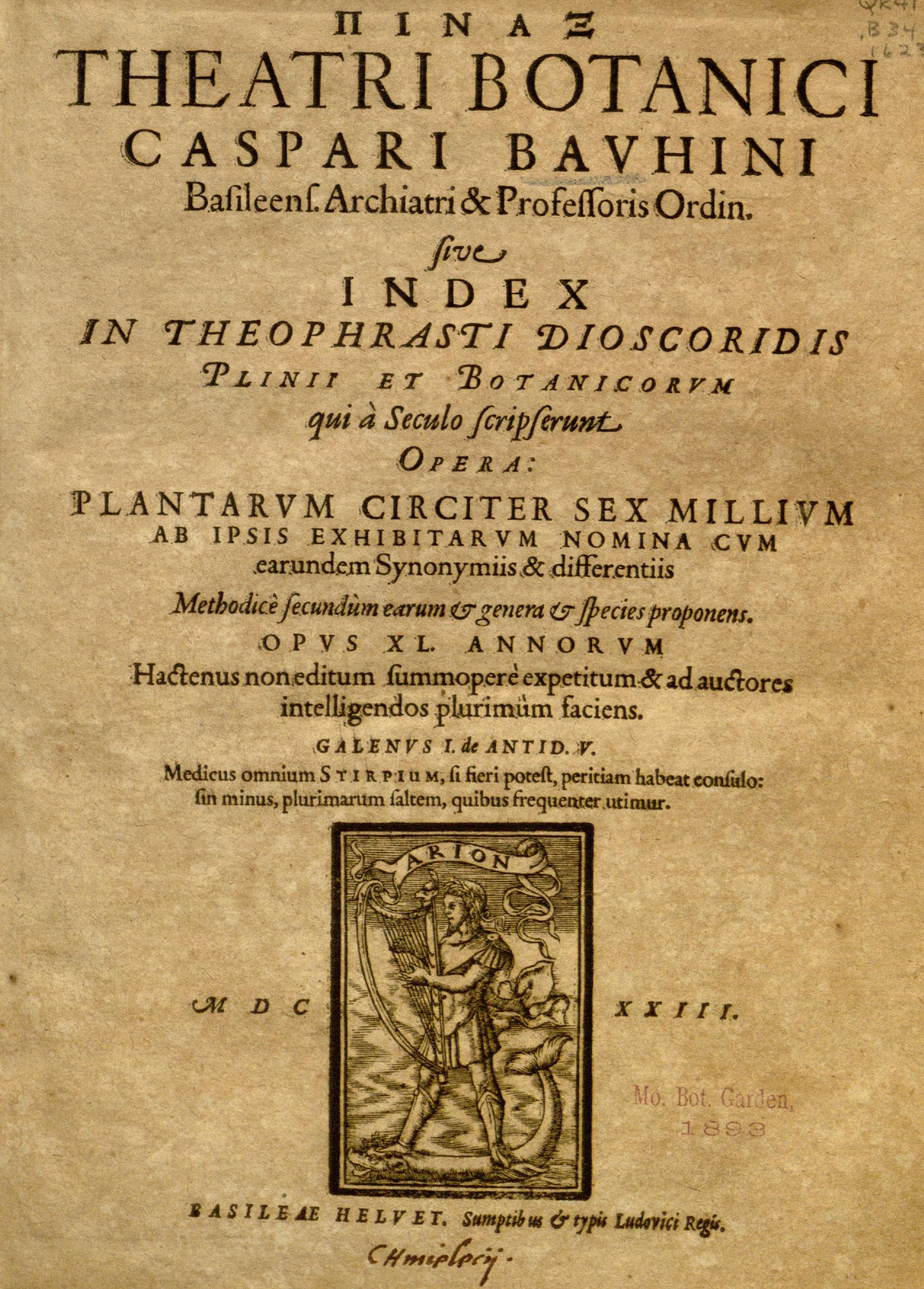 Pinax Theatri botanici