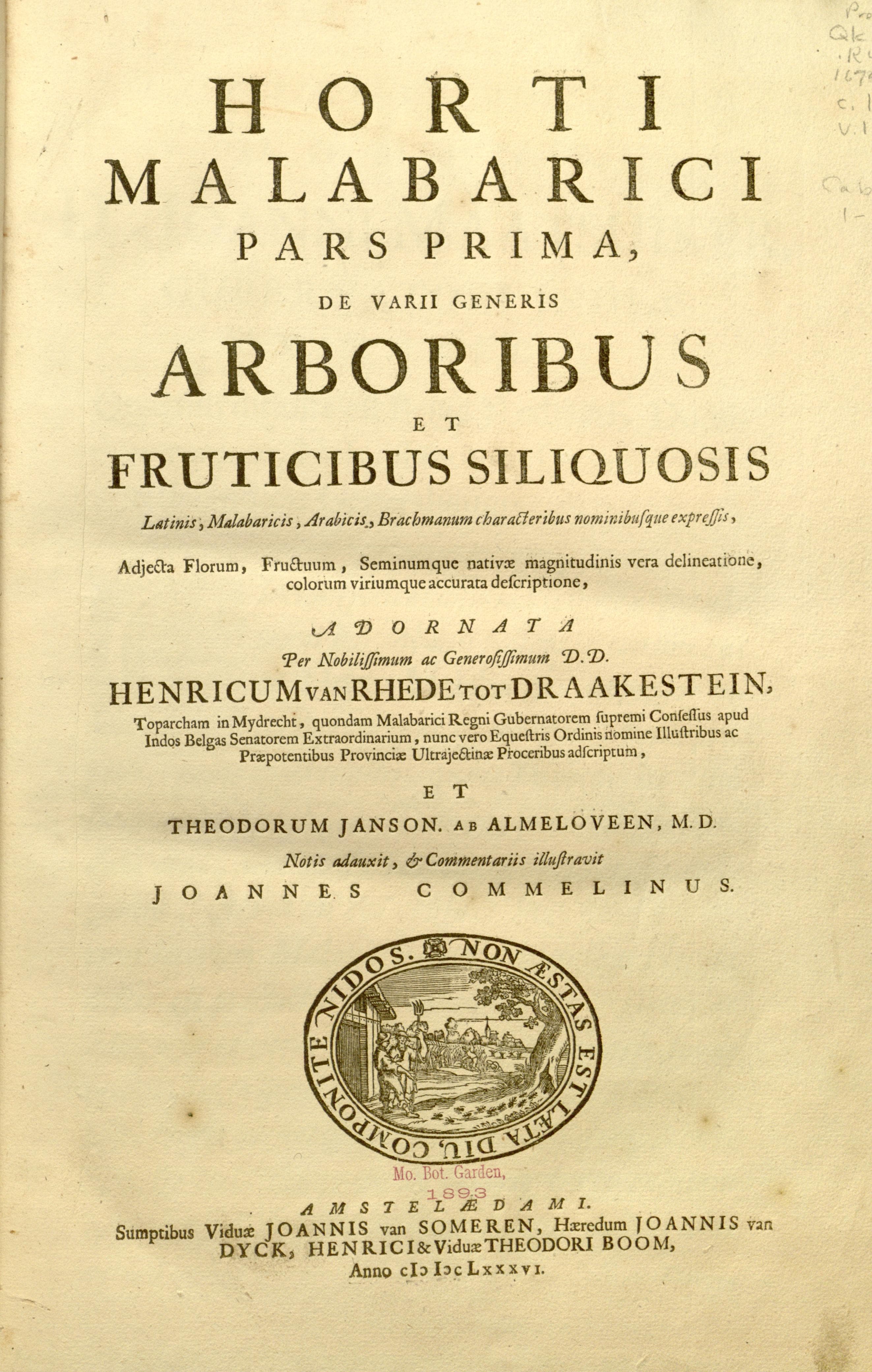 Hortus Indicus Malabaricus Vol. 1