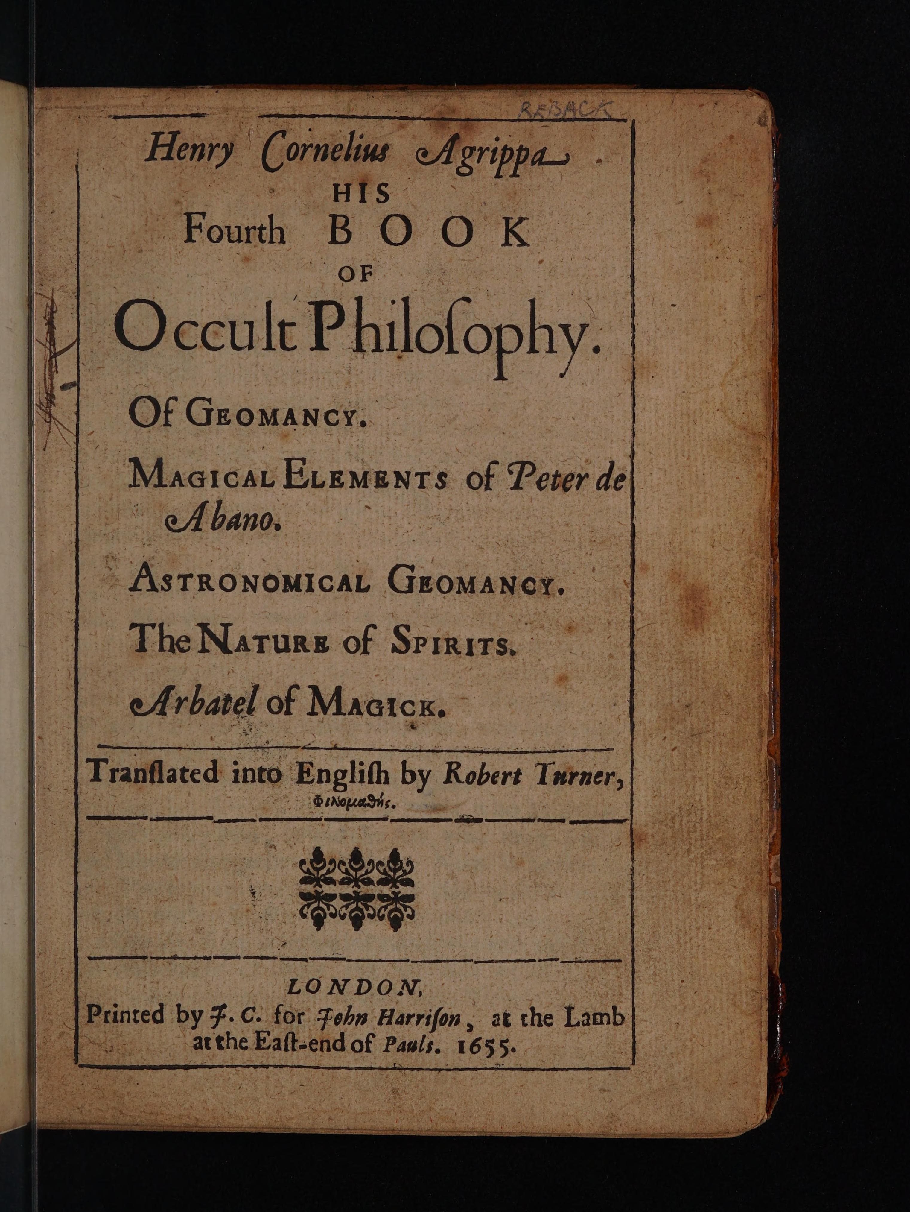 Fourth Book of Occult Philosophy, Arbatel of Magick, Peter de Abano