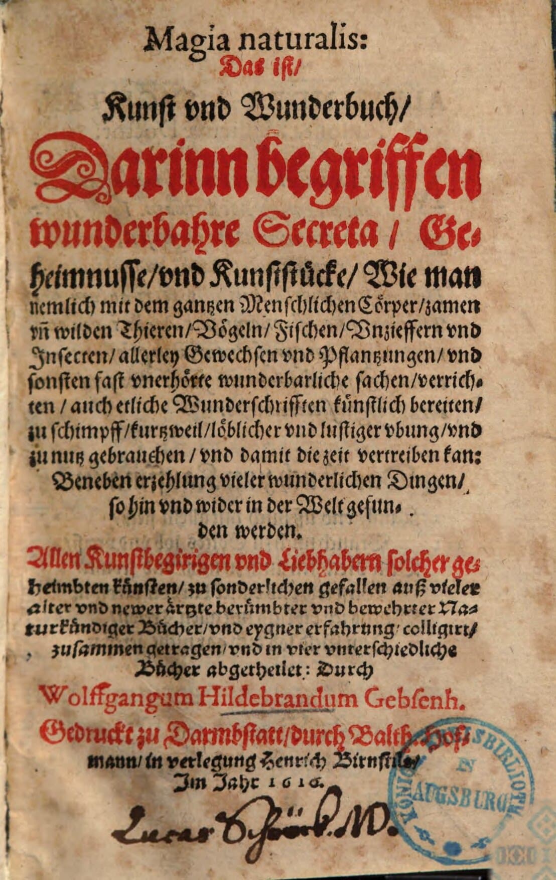 Magia naturalis das ist, Kunst und Wunderbuch