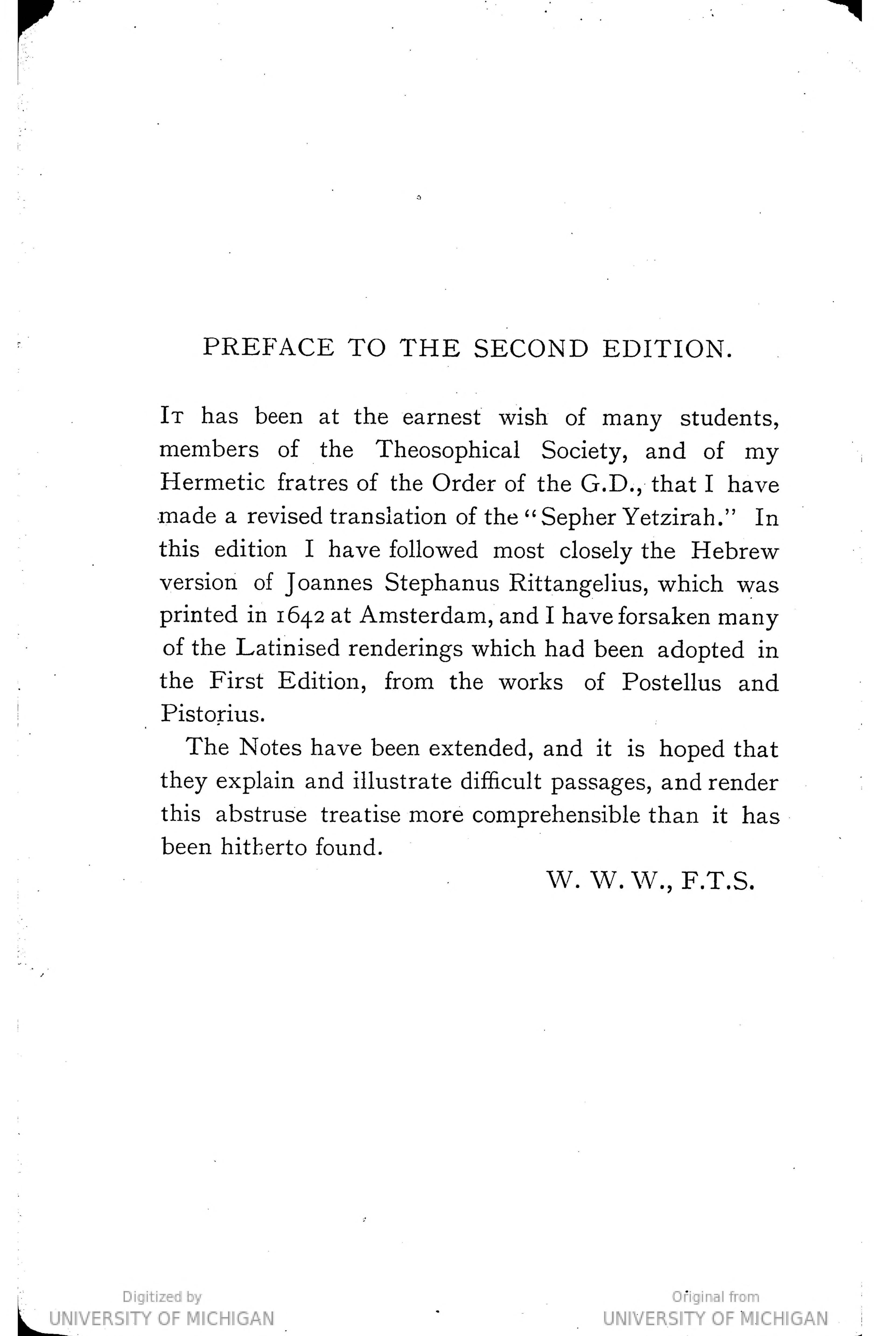 Sepher Yetzirah (Book of Formation) - Westcott