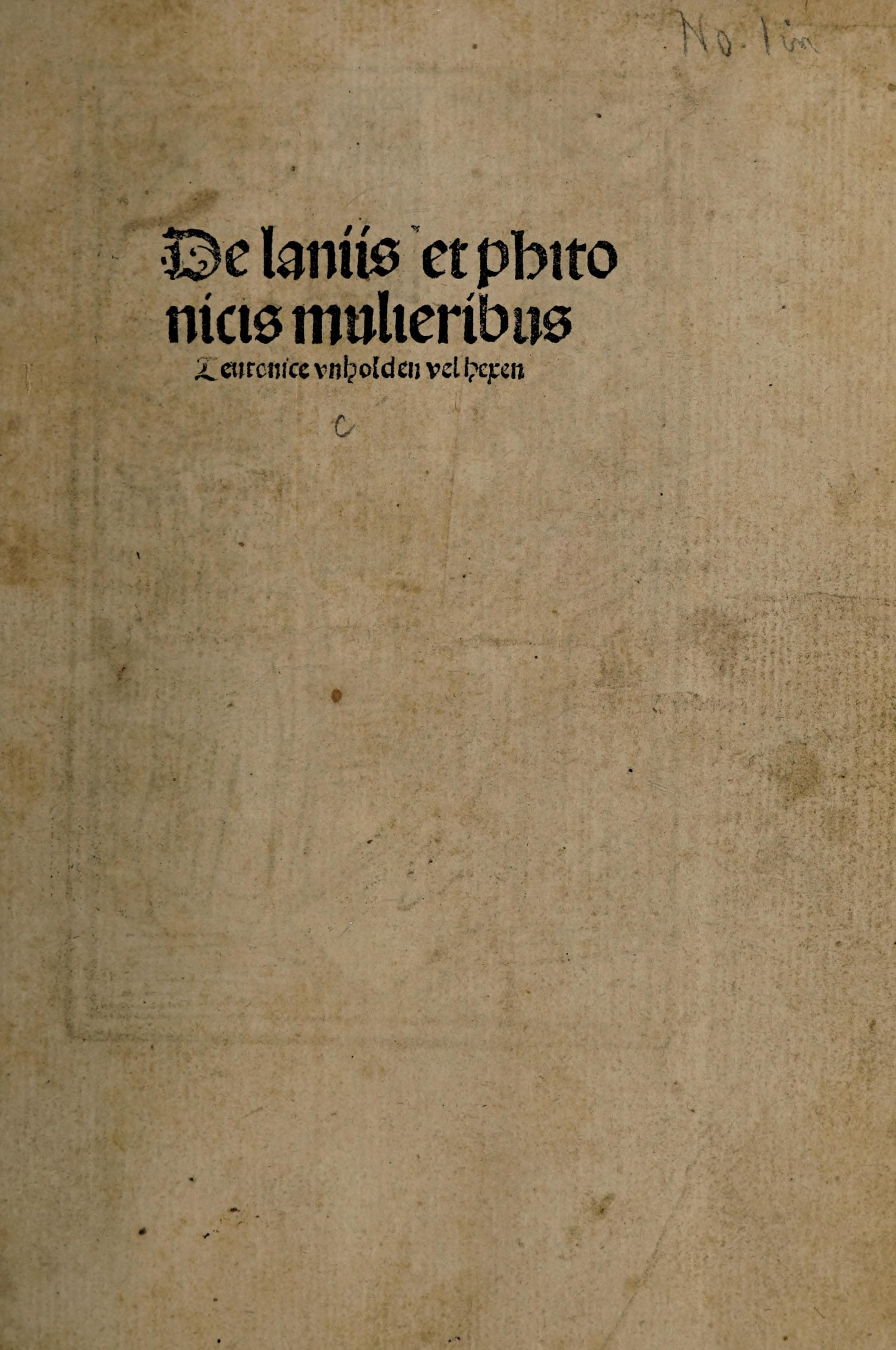 De lamiis et phitonicis mulieribus