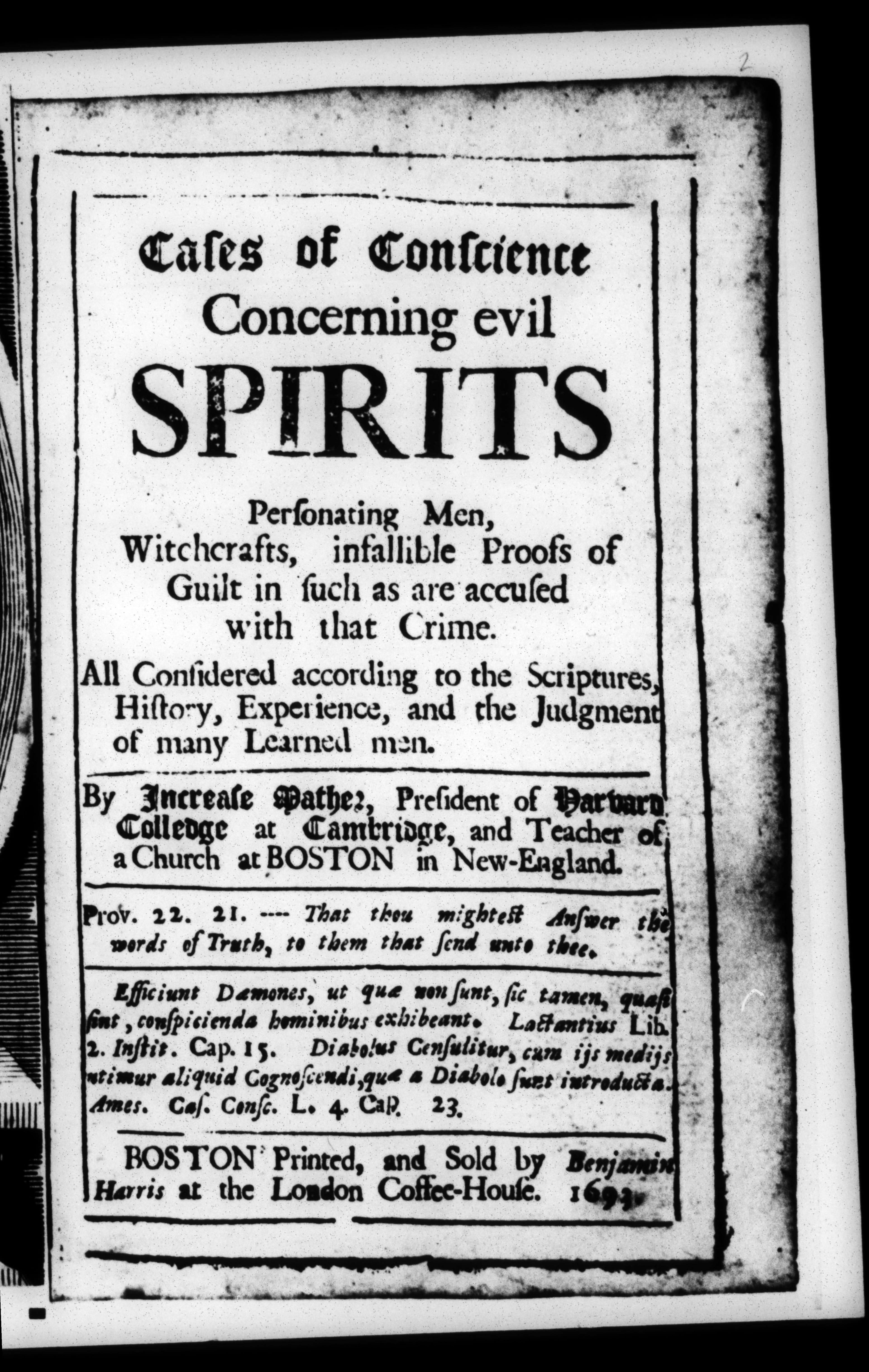 Cases of Conscience Concerning Evil Spirits