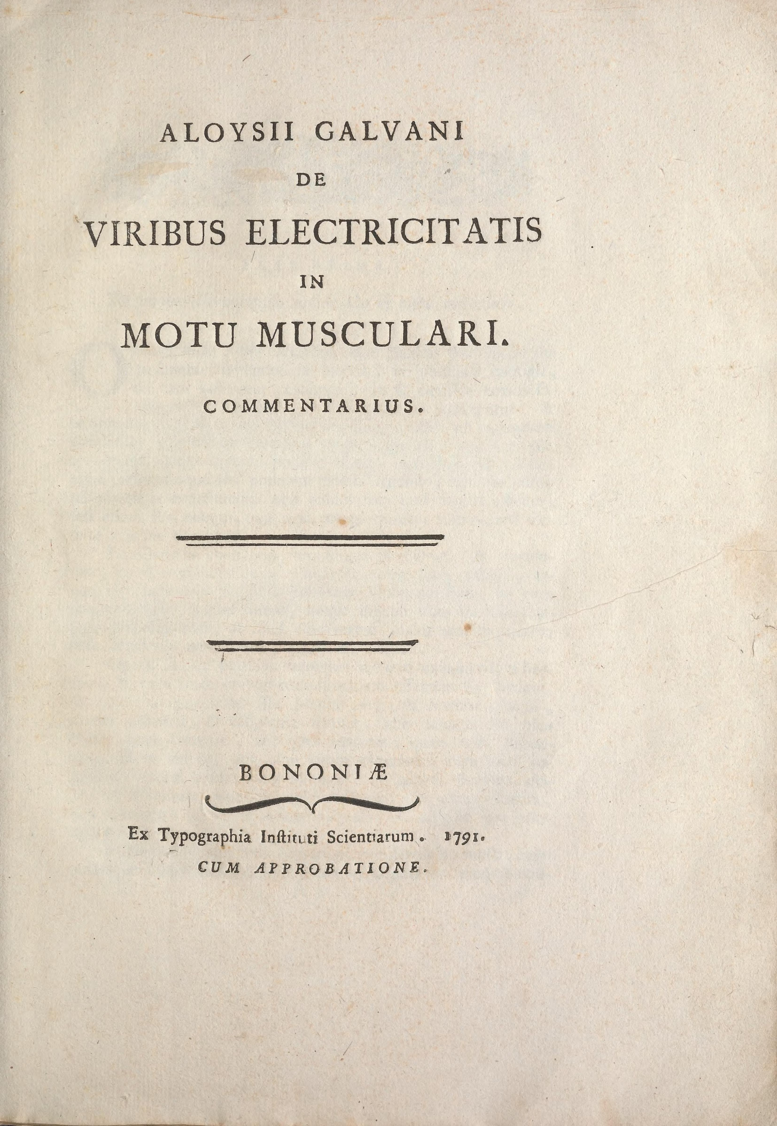 De viribus electricitatis in motu musculari commentarius