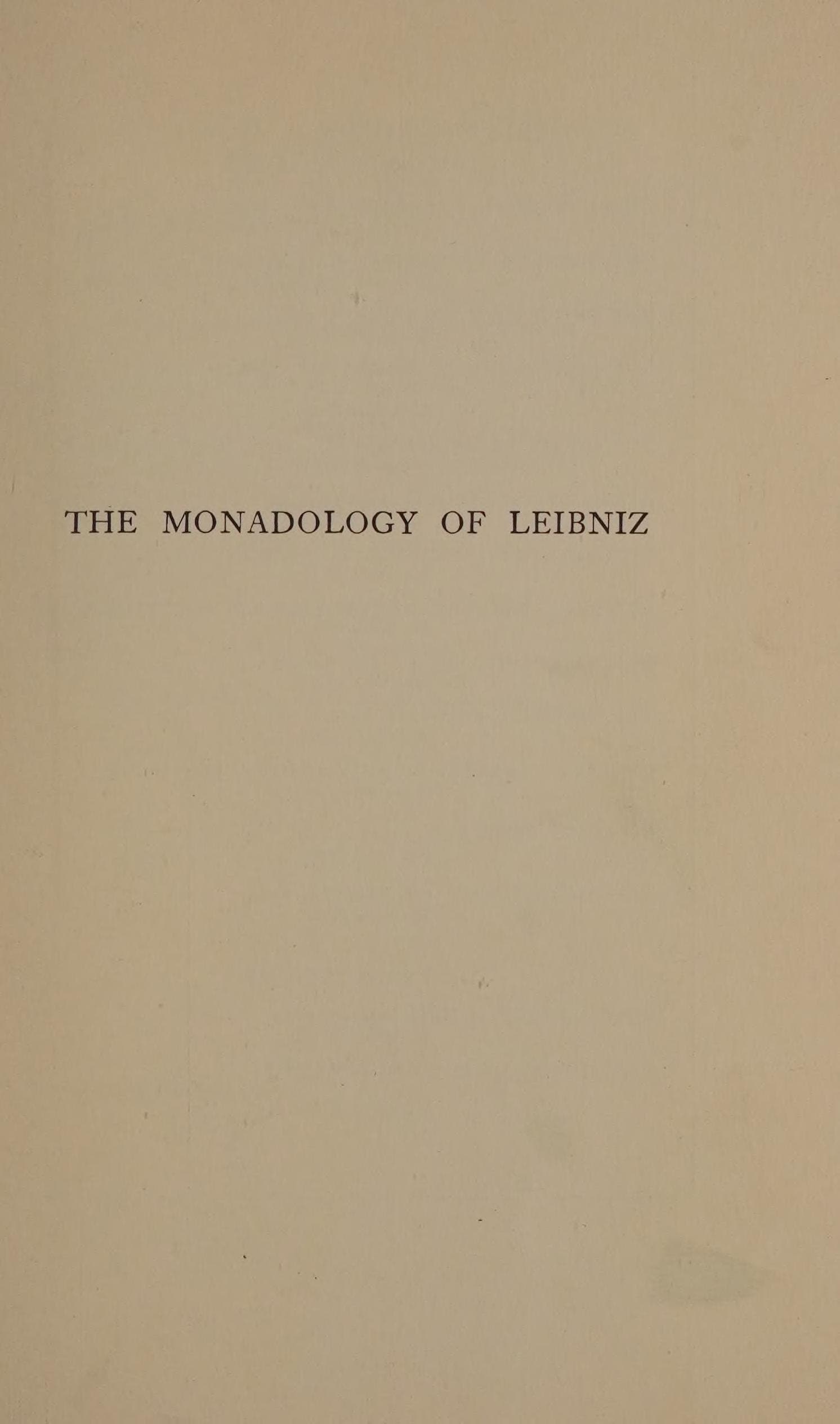 The Monadology of Leibniz