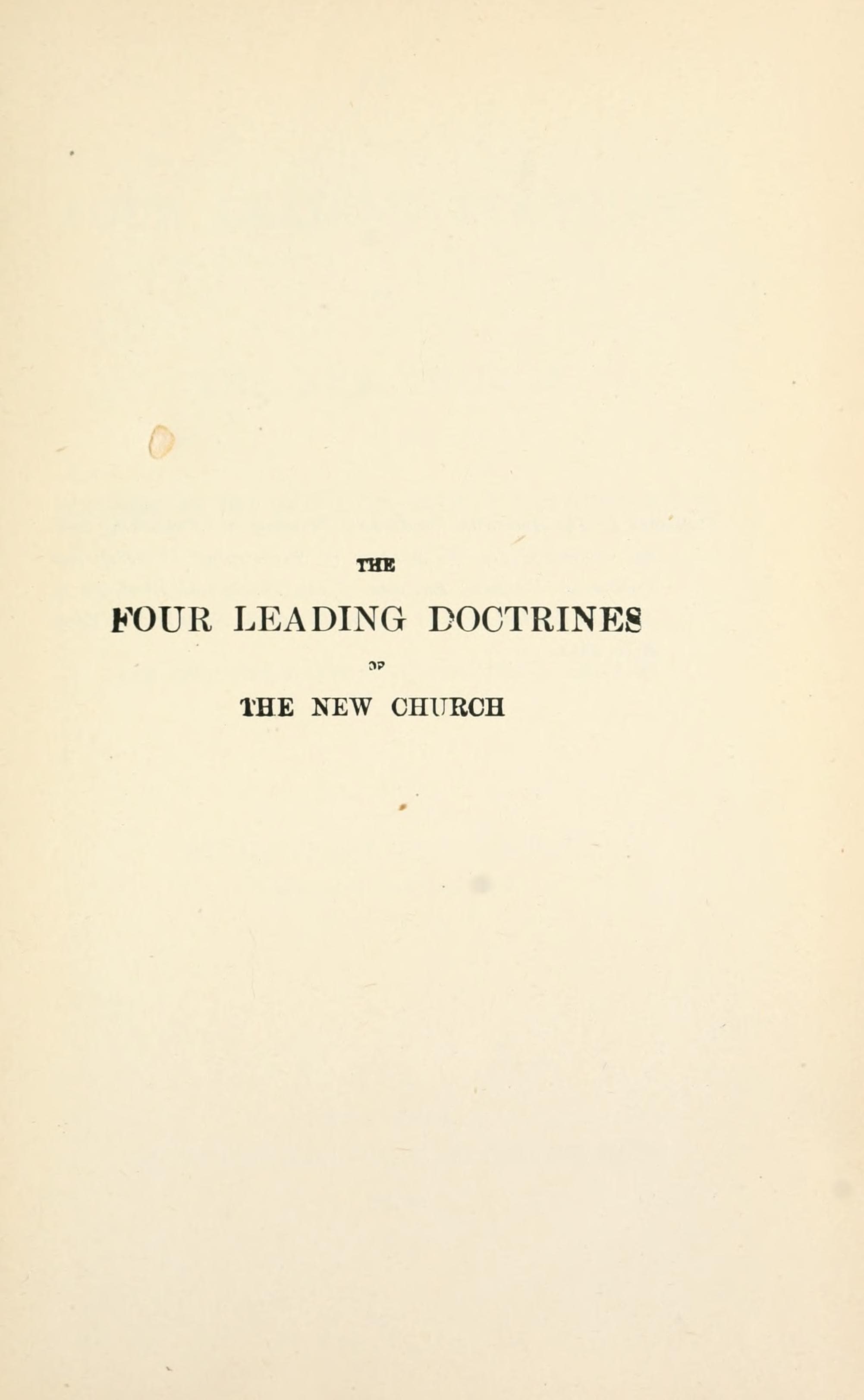 The Four Leading Doctrines of the New Church