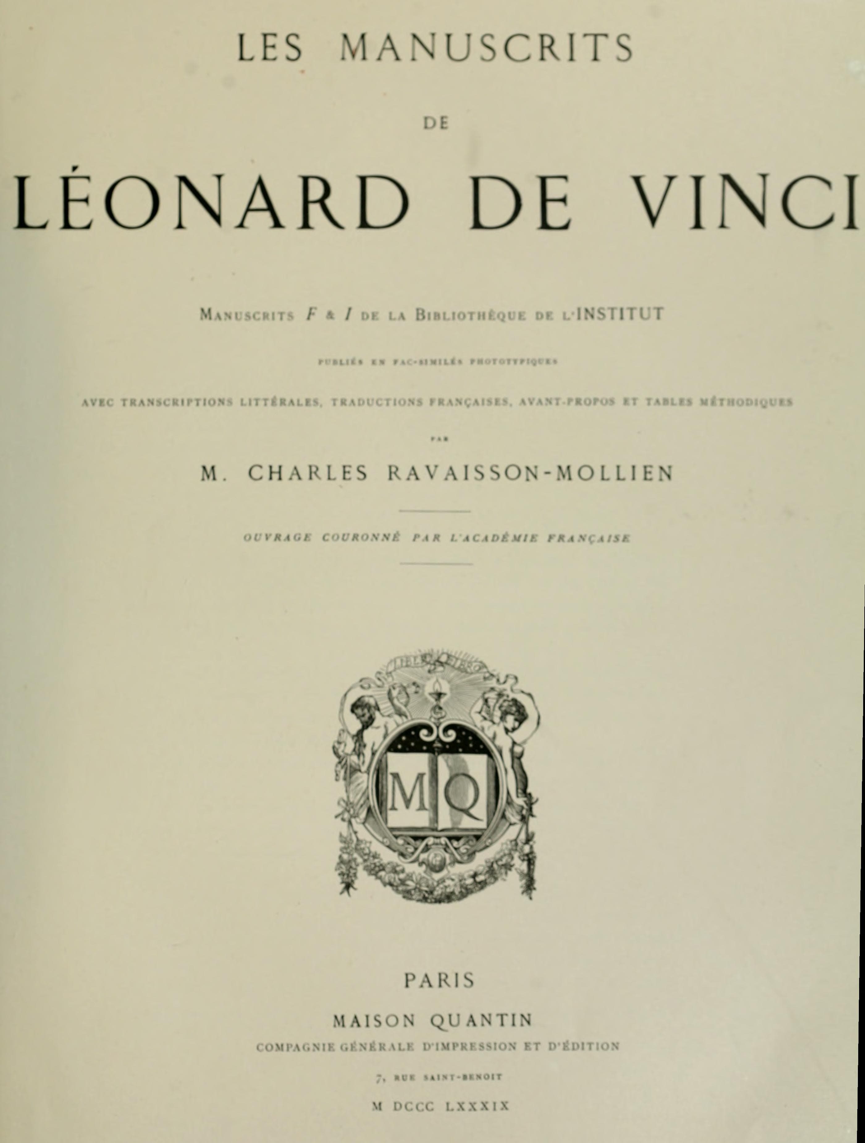 Les manuscrits de Leonard de Vinci, Vol. 4