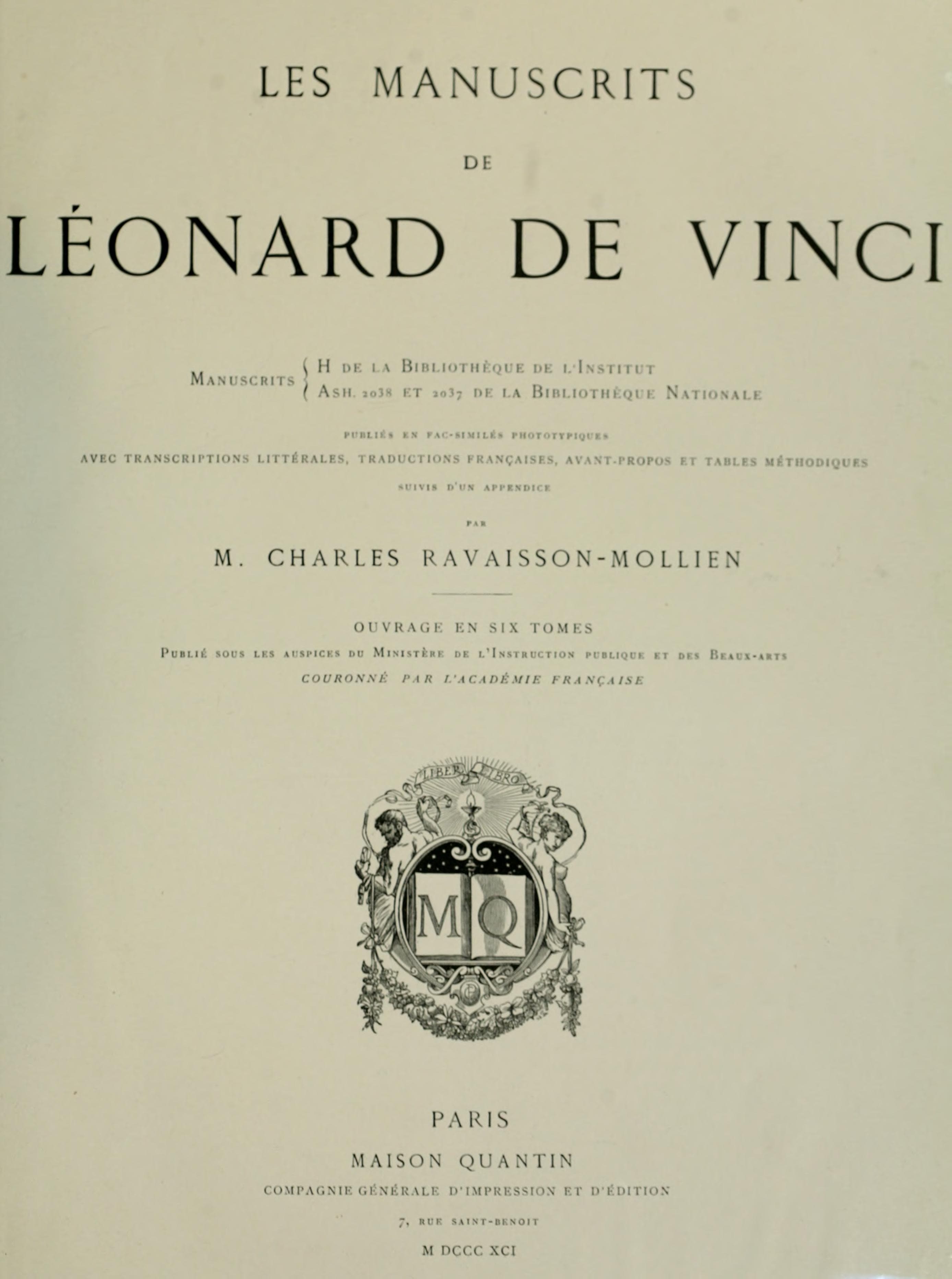 Les manuscrits de Leonard de Vinci, Vol. 6