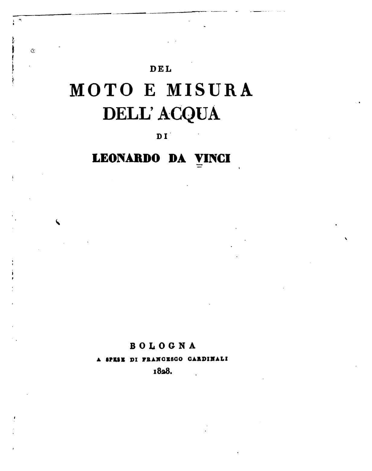 Del moto e misura dell'acqua