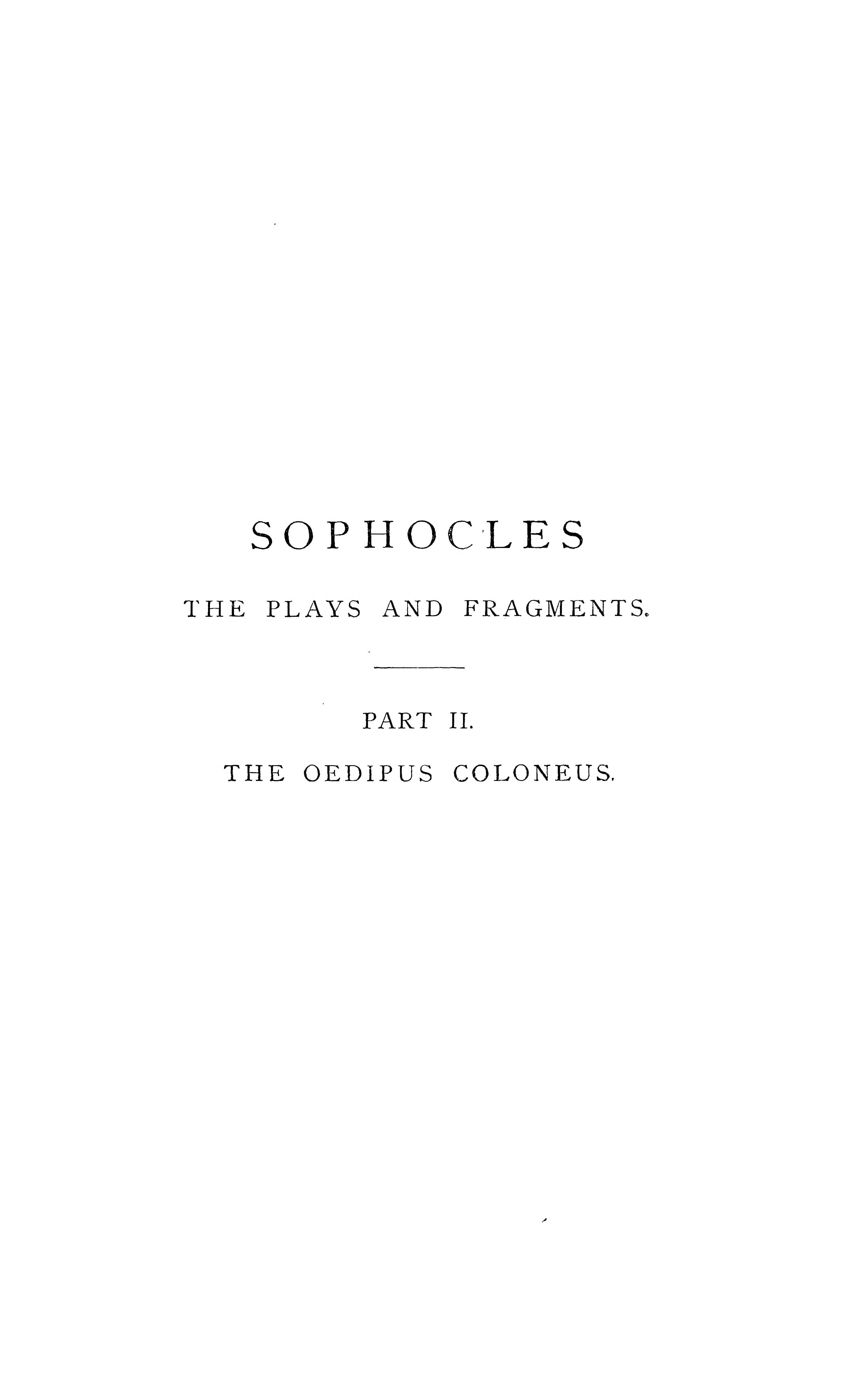 Sophocles: Oedipus Coloneus