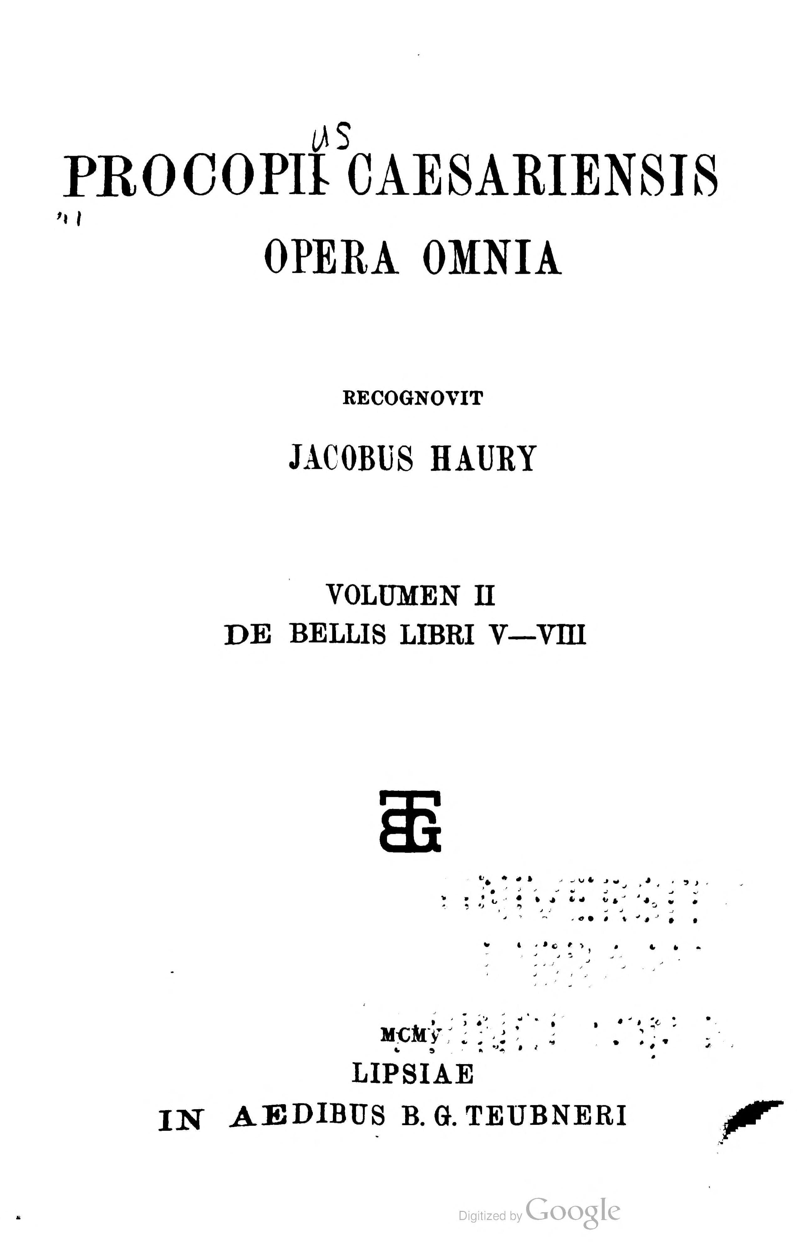 Opera Omnia Vol. II: Vandal & Gothic Wars