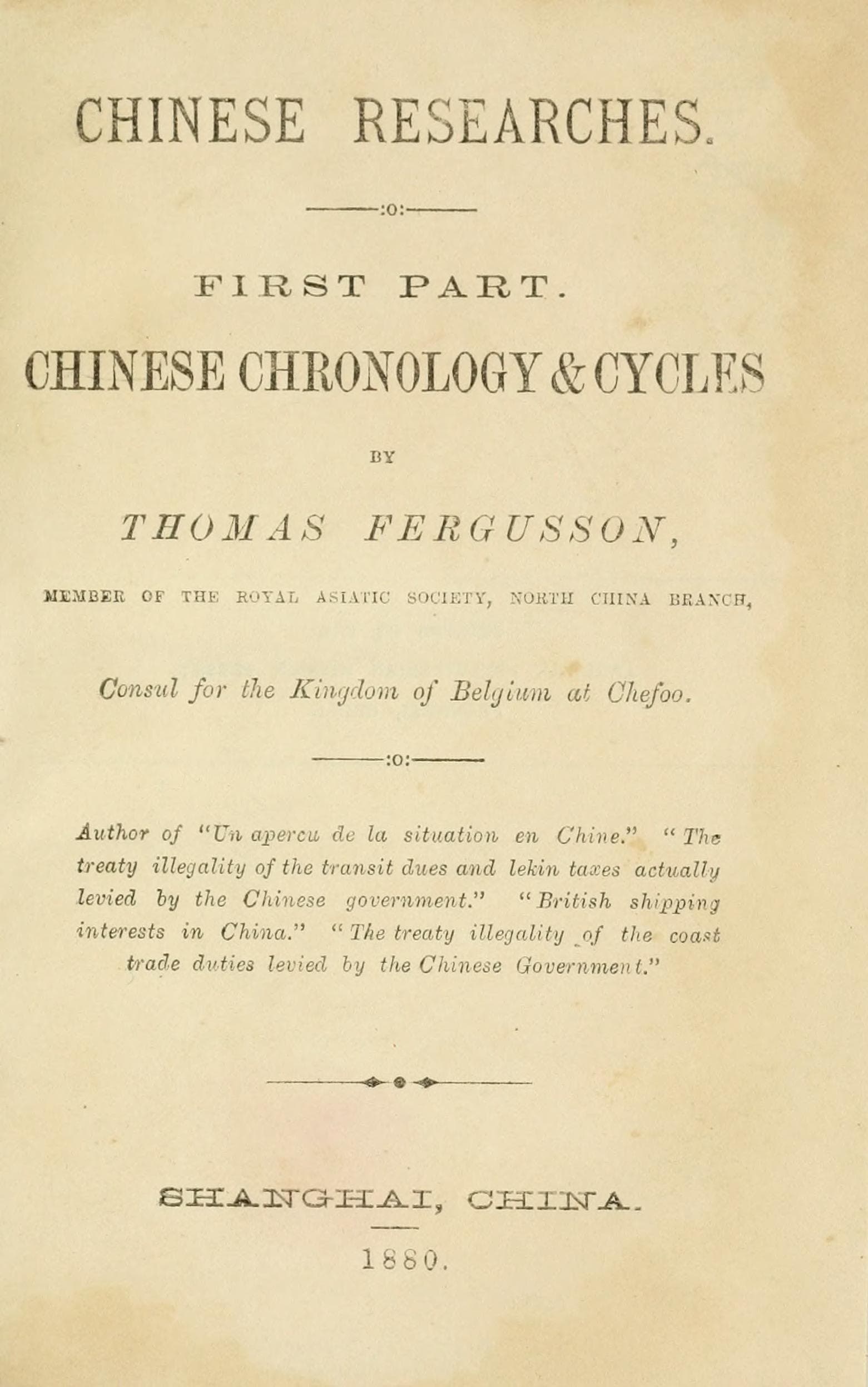 Chinese Chronology and Cycles
