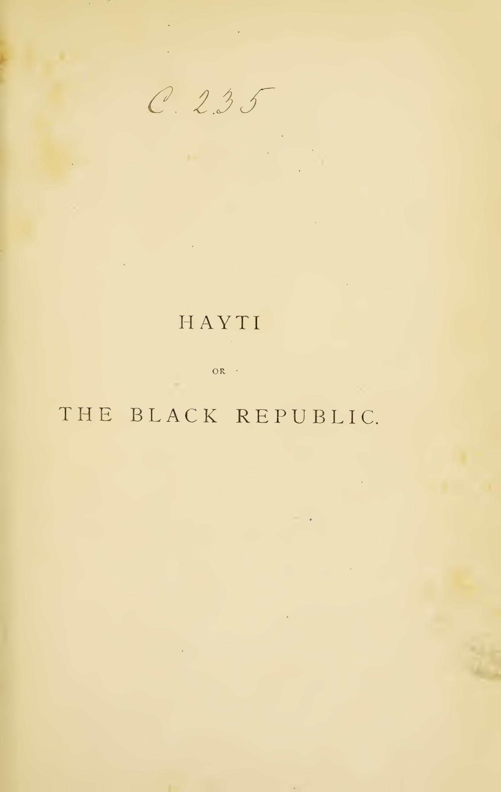 Hayti, or the Black Republic