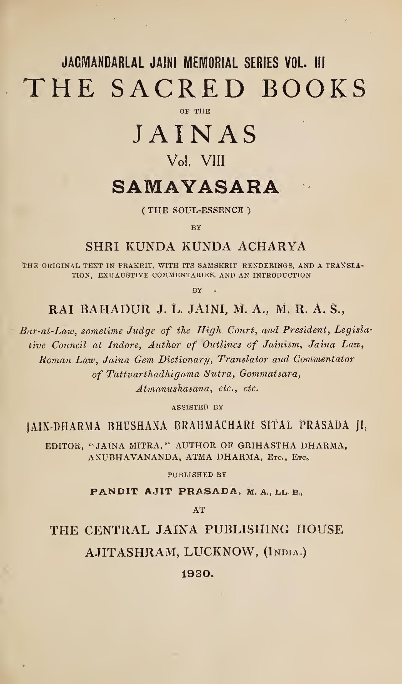 Samayasara: The Soul-Essence