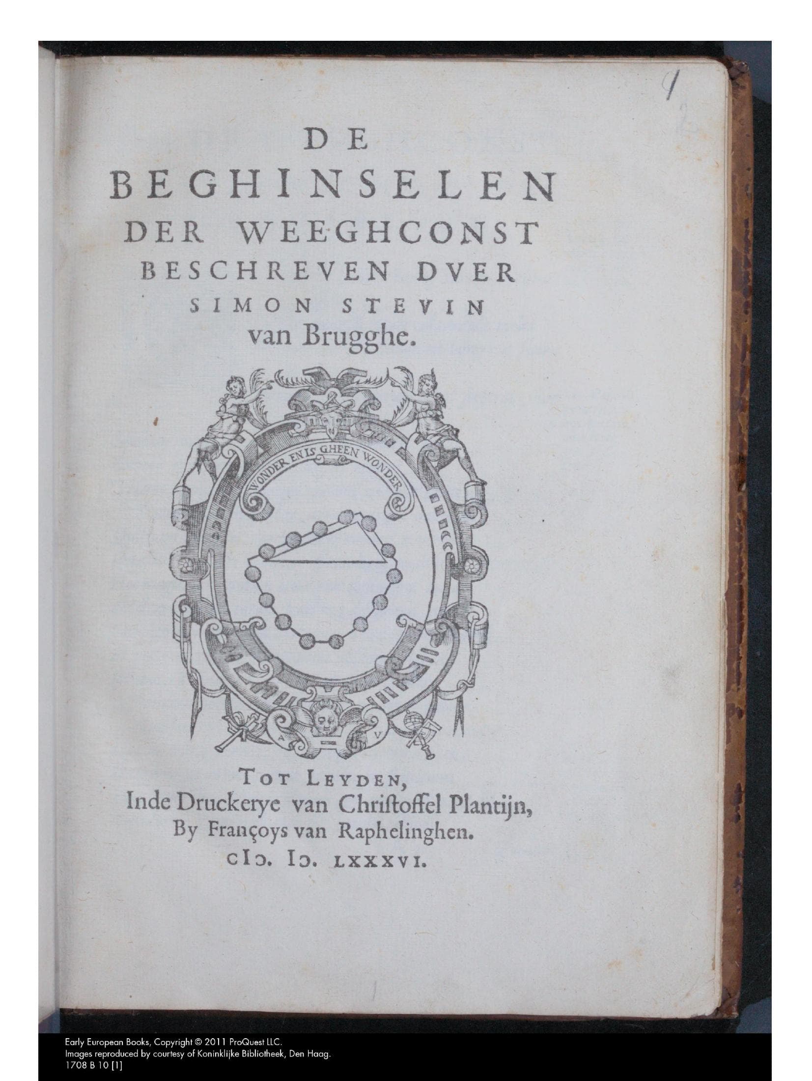 De Beghinselen der Weeghconst