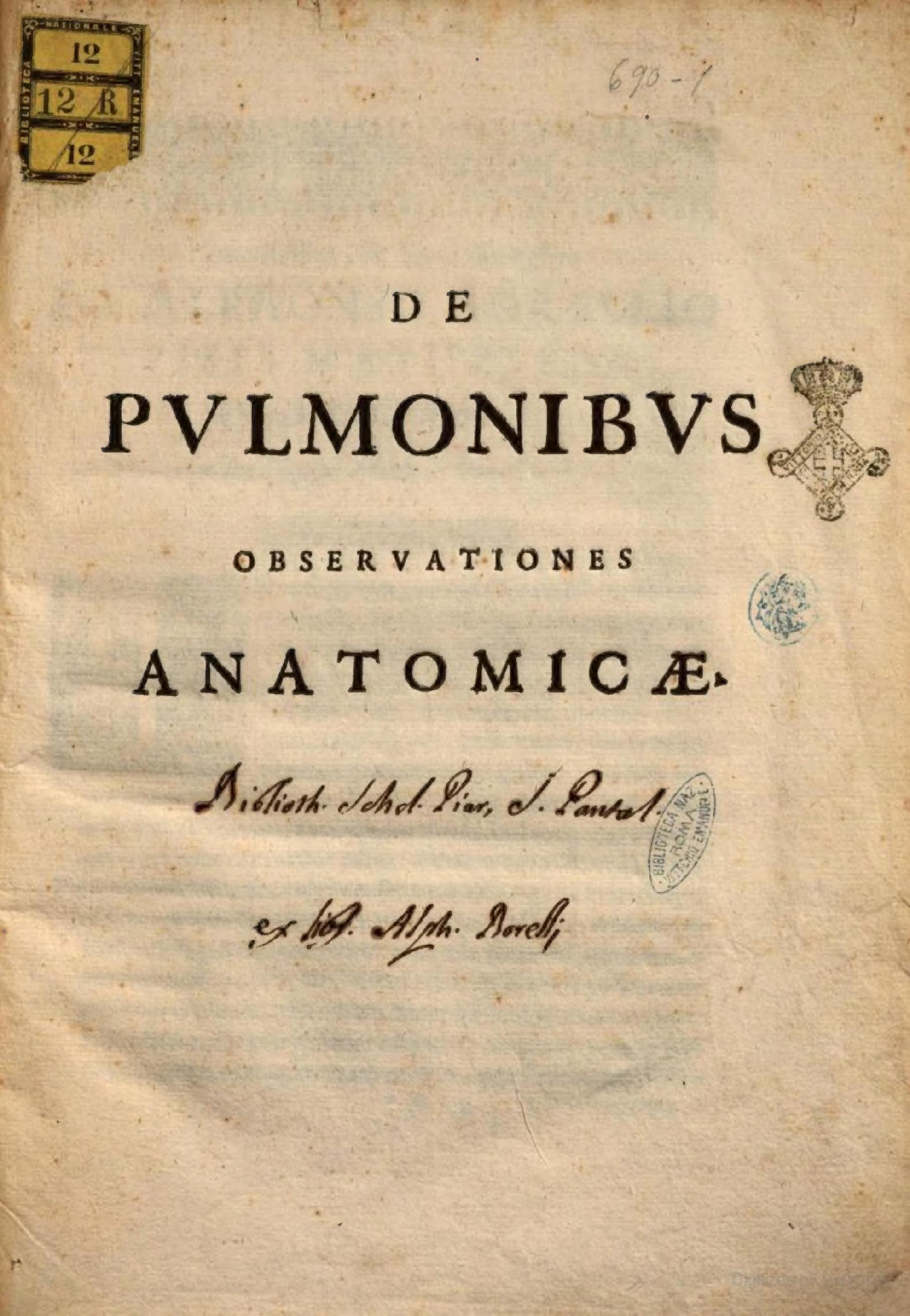 De Pulmonibus Observationes Anatomicae