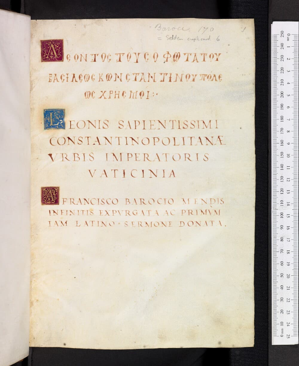 Oracula Leonis Sapientis (Barocci 170)