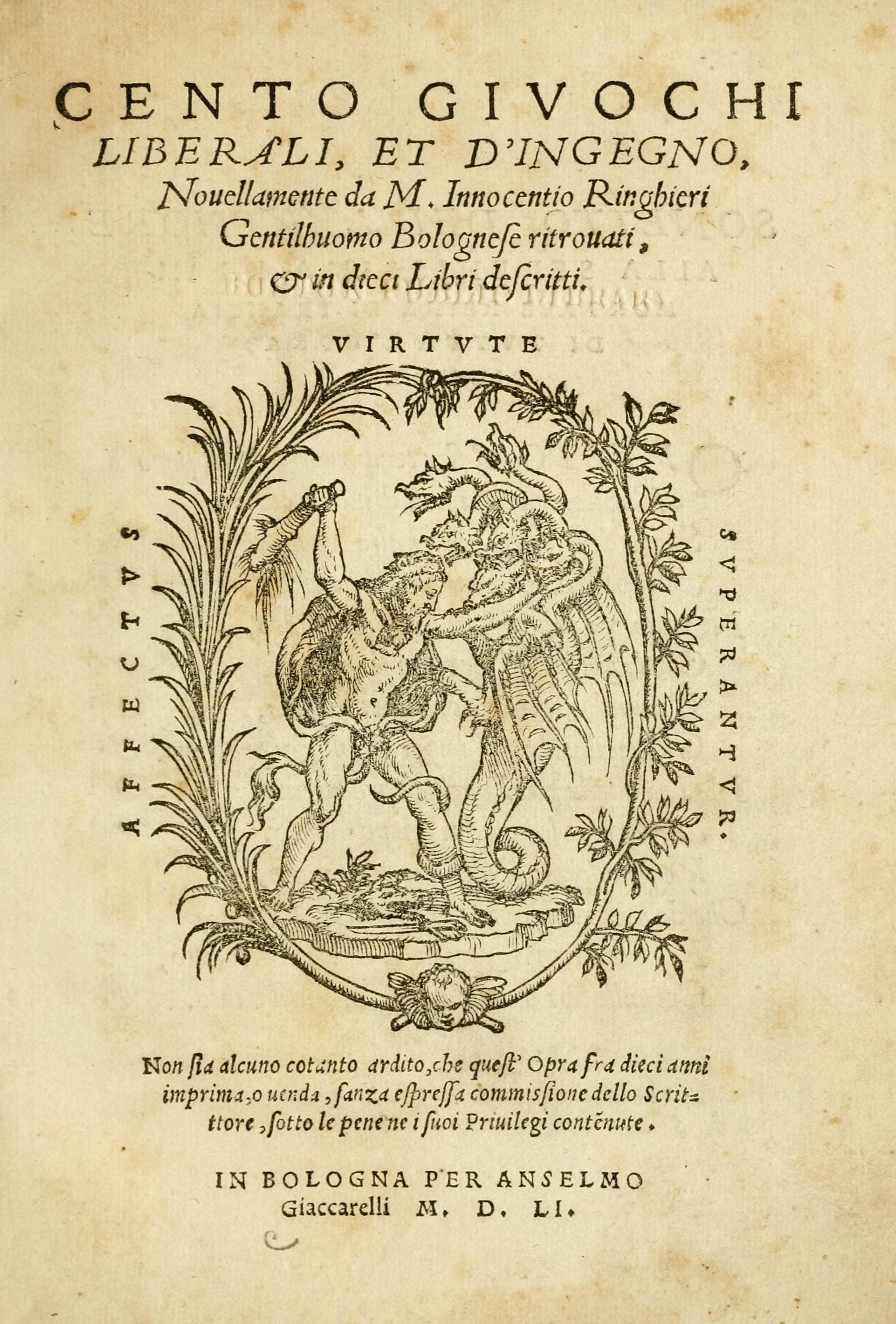 Cento giuochi liberali et d'ingegno