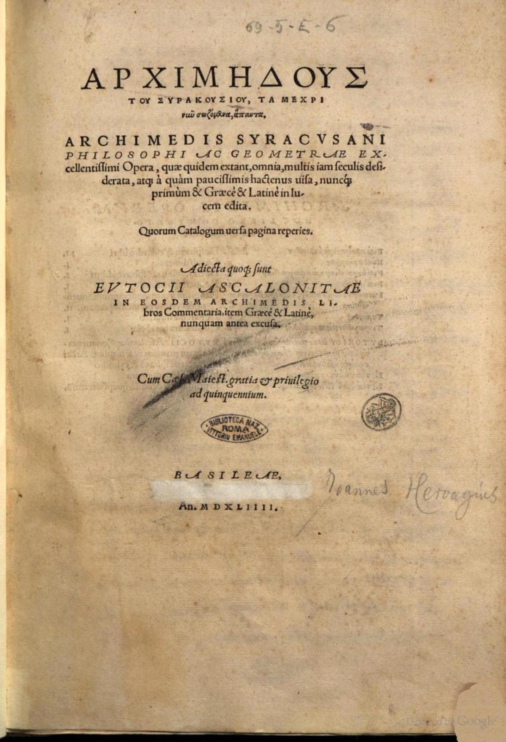 Archimedis Opera Omnia