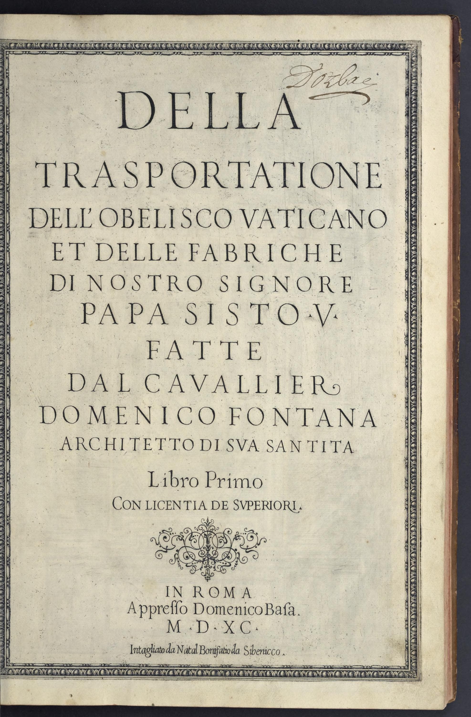 Della trasportatione dell'obelisco vaticano