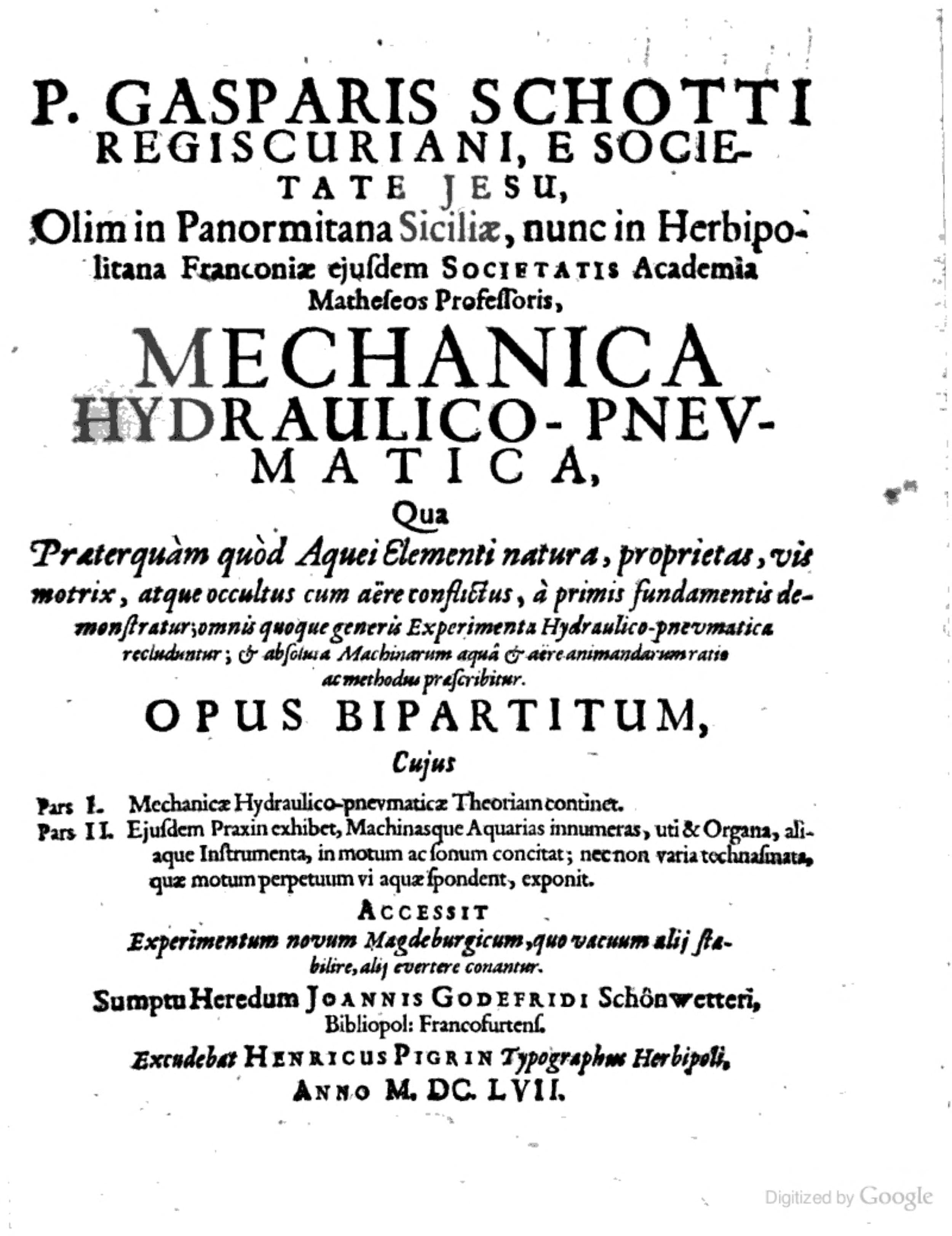Mechanica hydraulico-pneumatica
