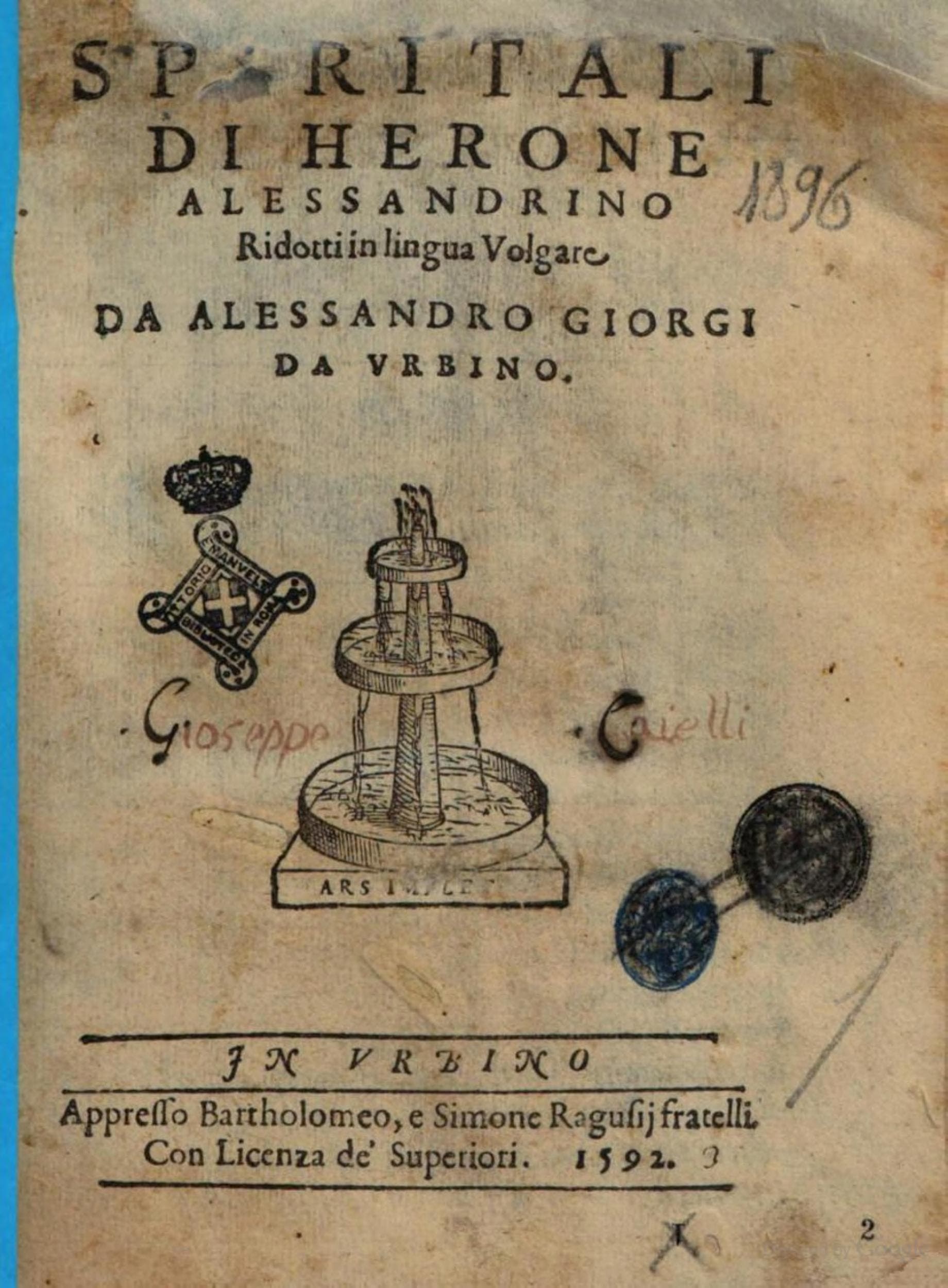 Spiritali di Herone Alessandrino