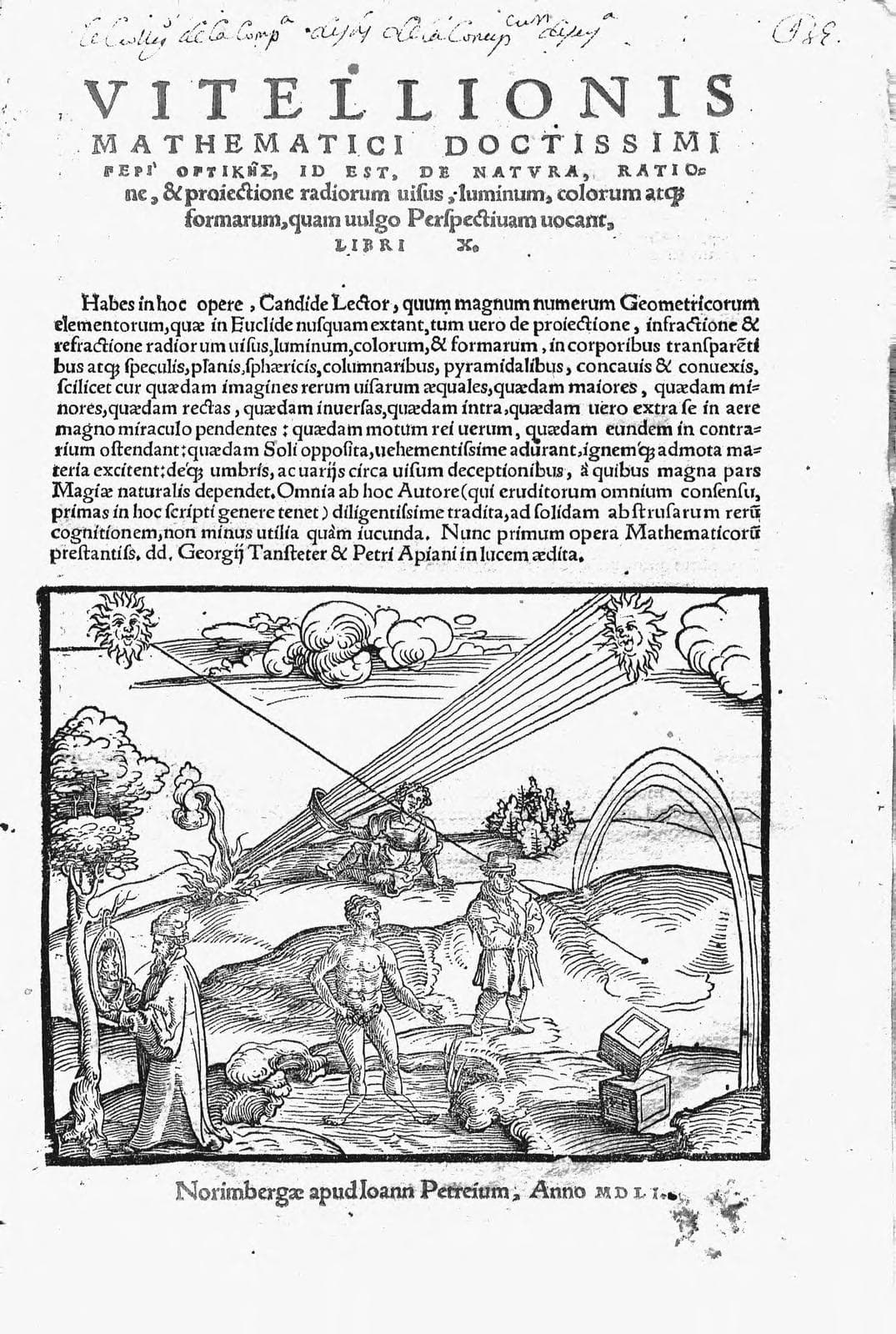 Perspectiva (De natura, ratione & proiectione radiorum visûs, luminum, colorum atque formarum)