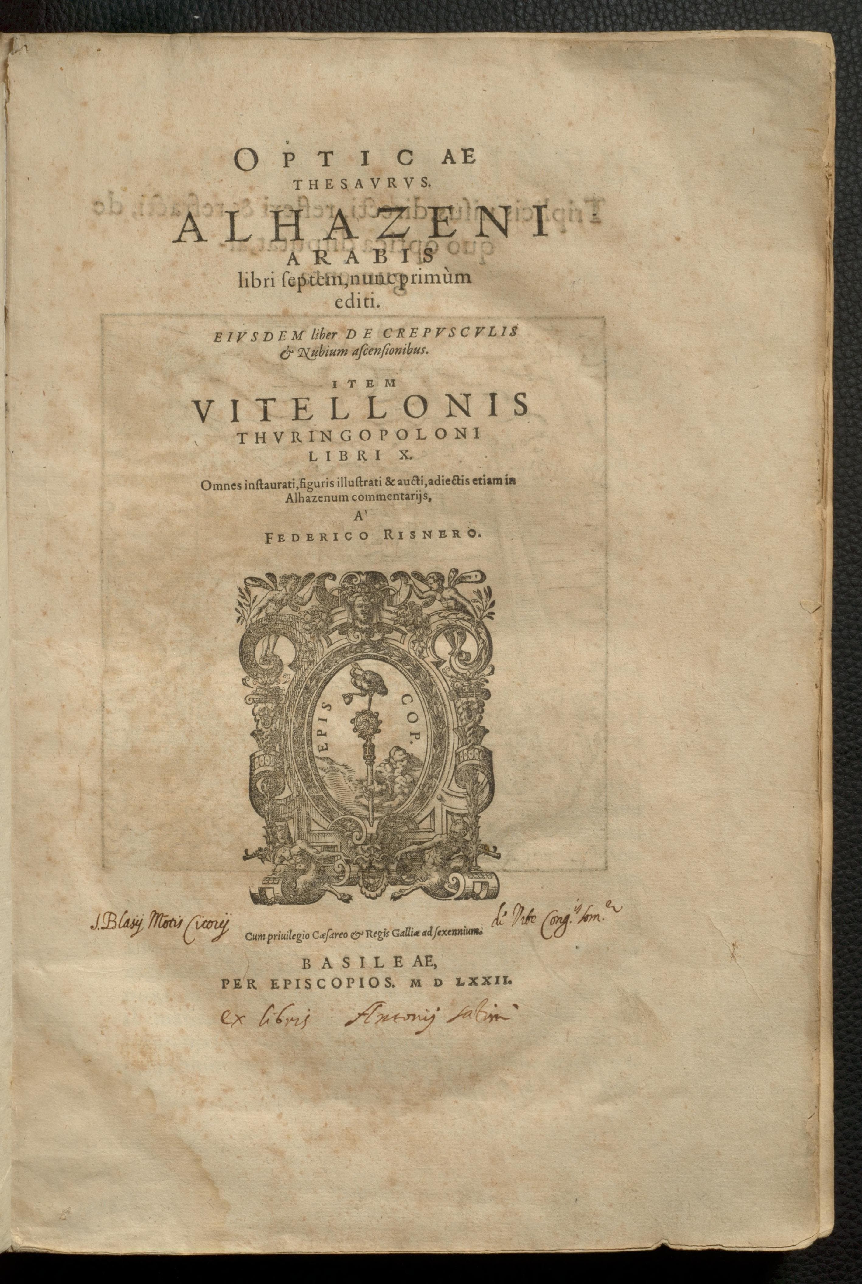 Opticae thesaurus: Alhazeni Arabis libri septem