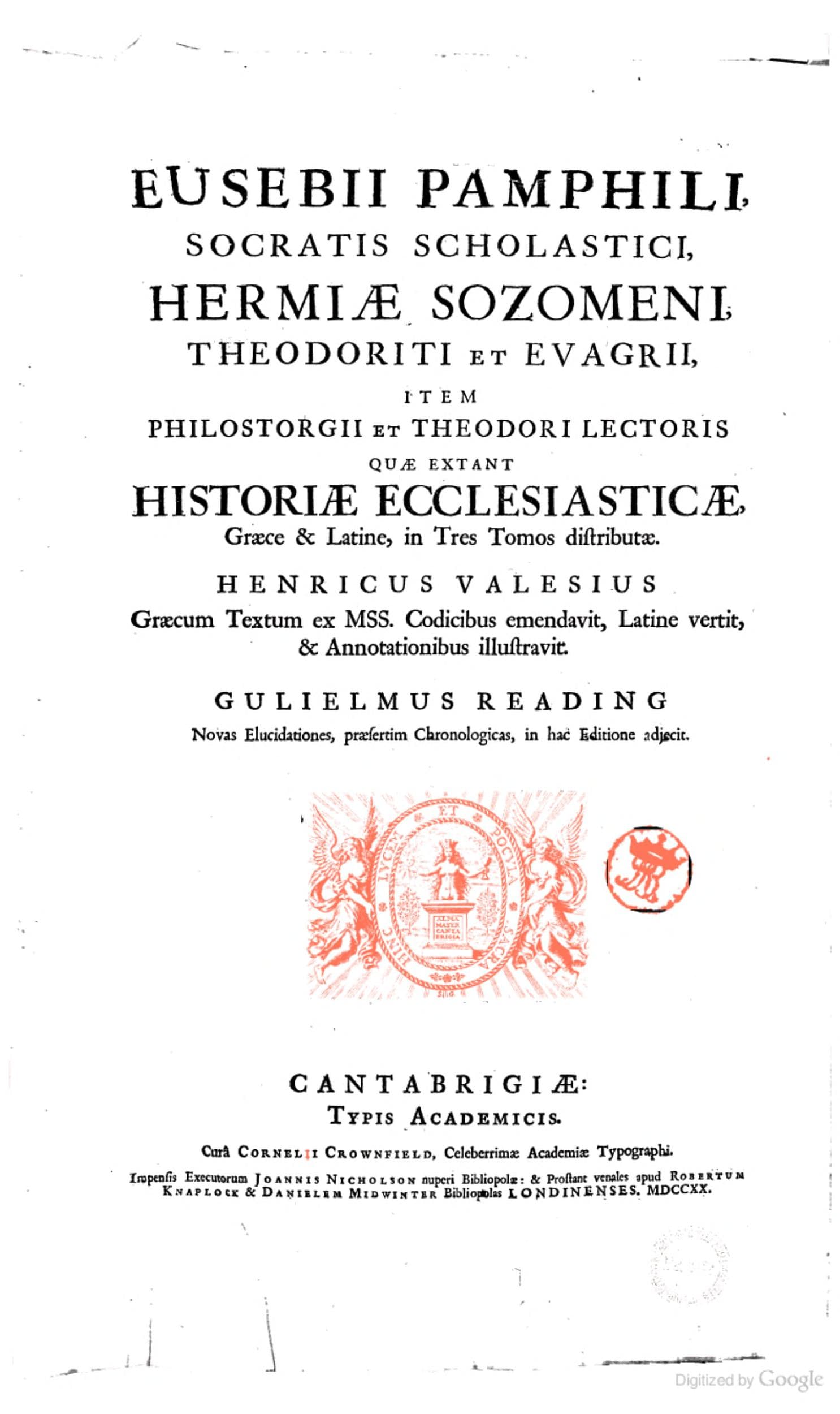 Historia Ecclesiastica Graece et Latine (with Rufinus continuation)